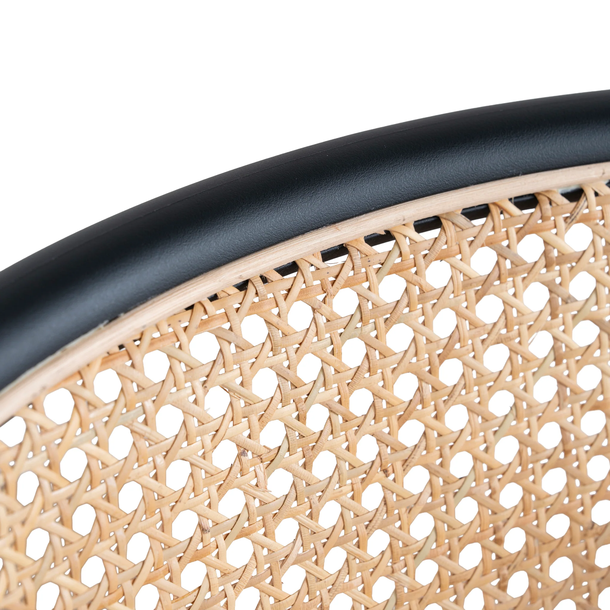 CDC12046-SD Fabric Dining Chair - Dark Grey with Rattan Back (Set of 2) - Image 9