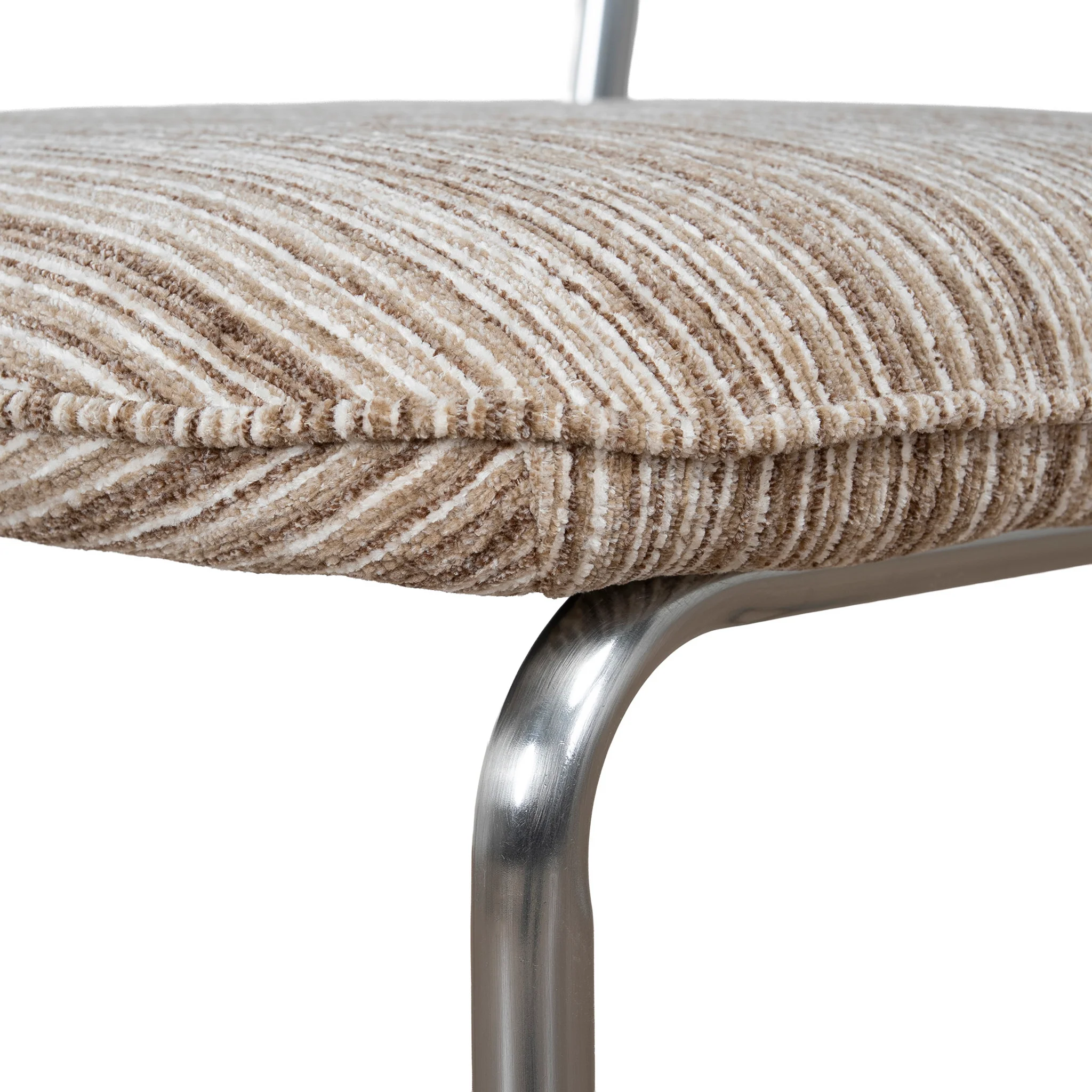 CDC12472-CI Chrome Dining Chair - Coconut Stripe (Set of 2) - Image 12