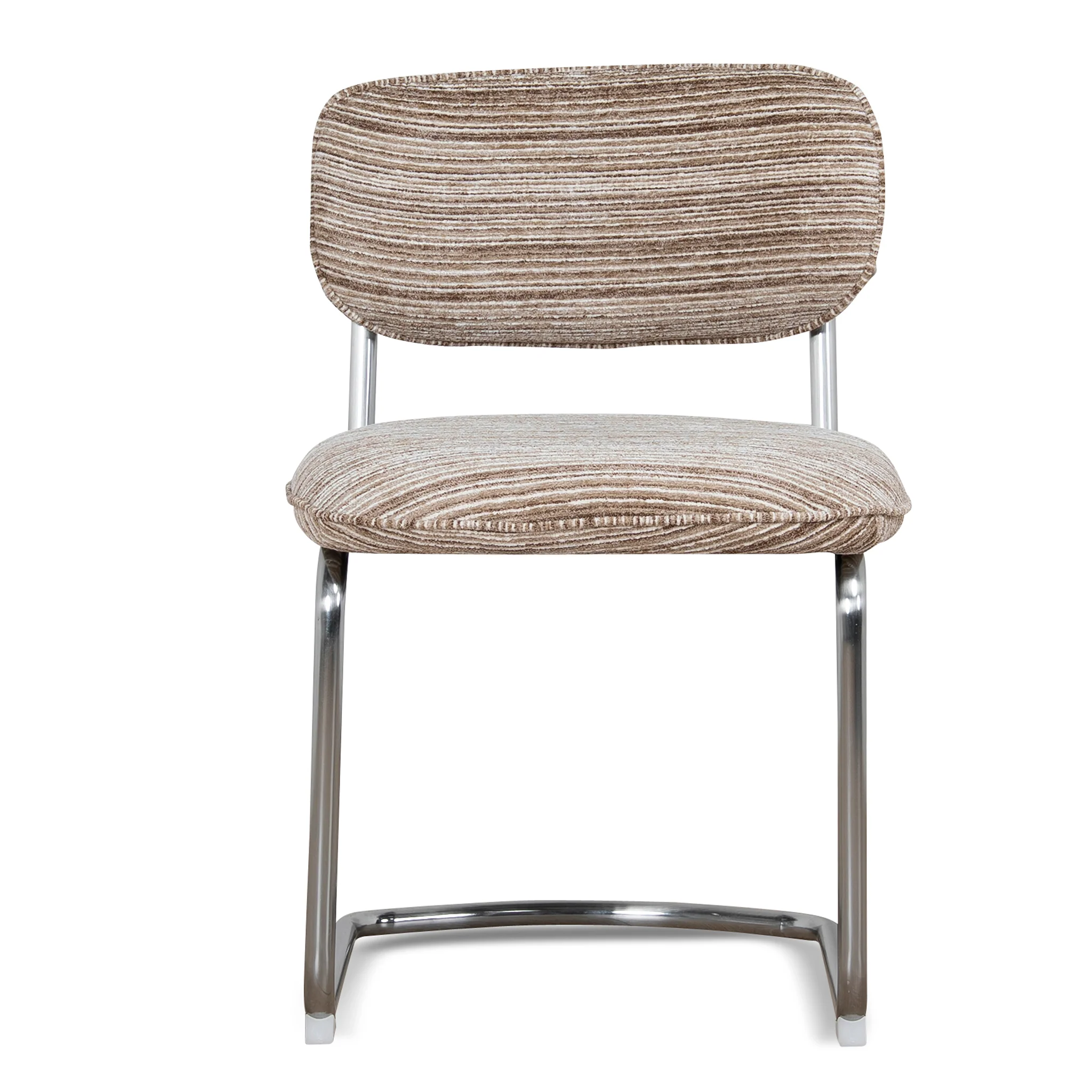 CDC12472-CI Chrome Dining Chair - Coconut Stripe (Set of 2) - Image 2
