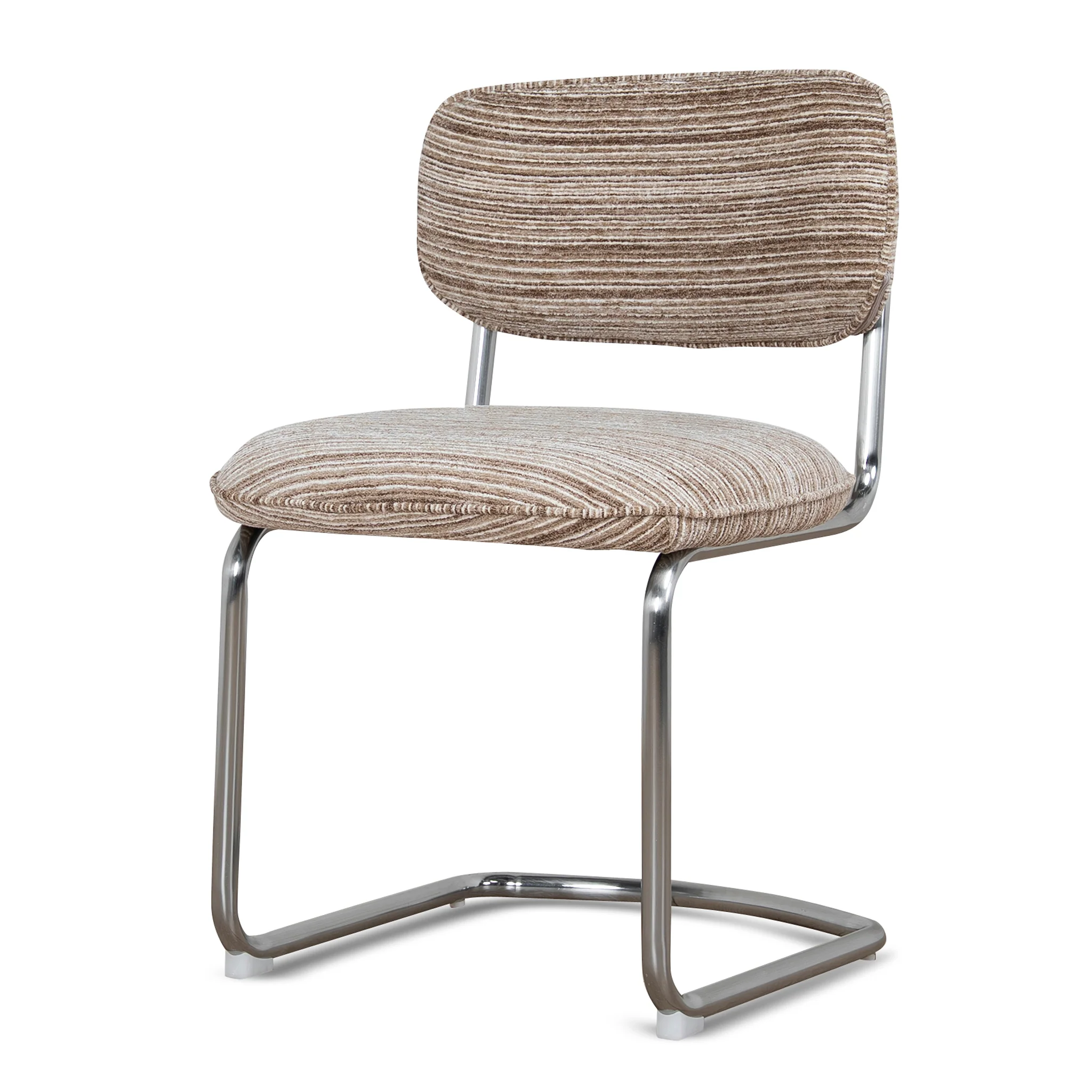 CDC12472-CI Chrome Dining Chair - Coconut Stripe (Set of 2) - Image 3