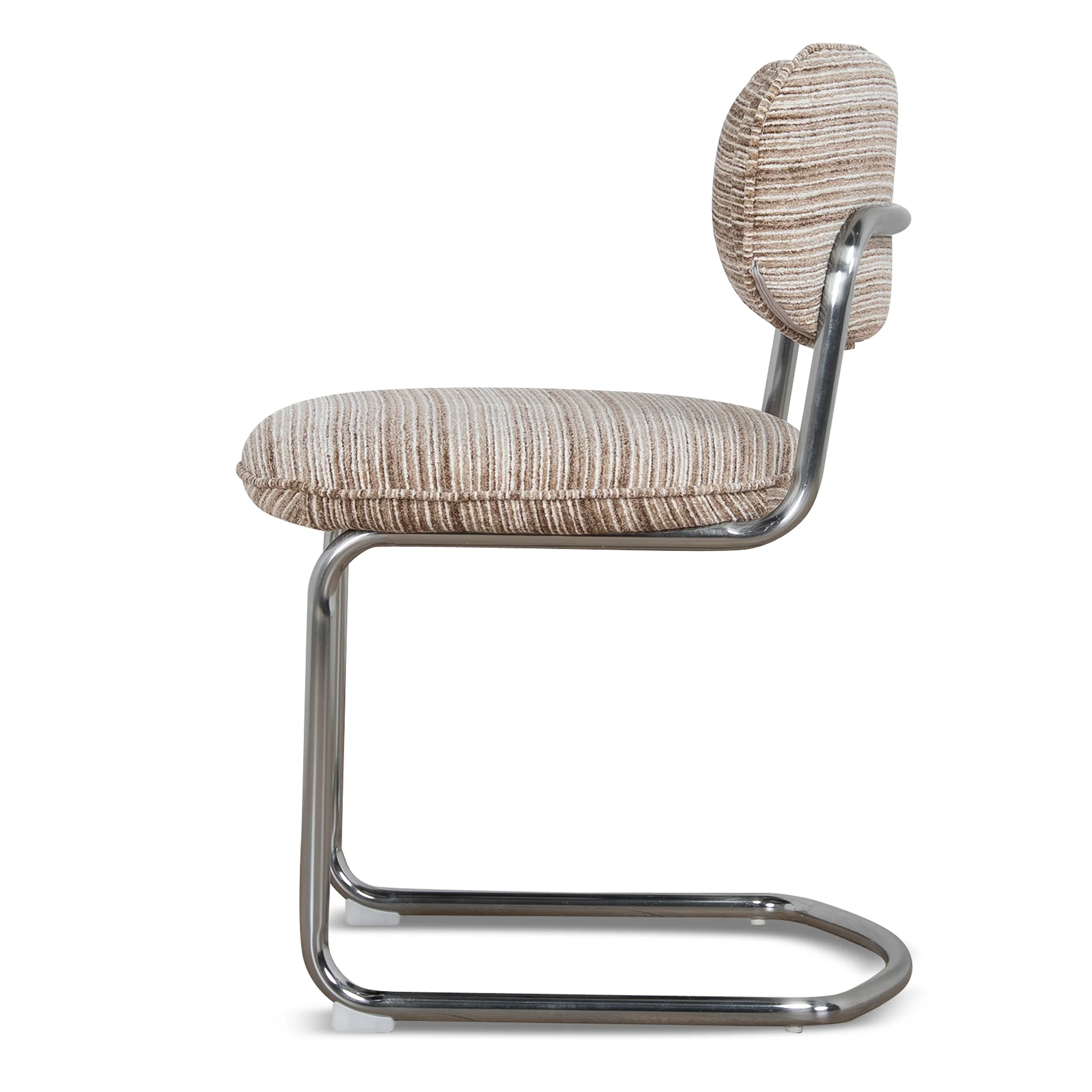 CDC12472-CI Chrome Dining Chair - Coconut Stripe (Set of 2) - Image 4