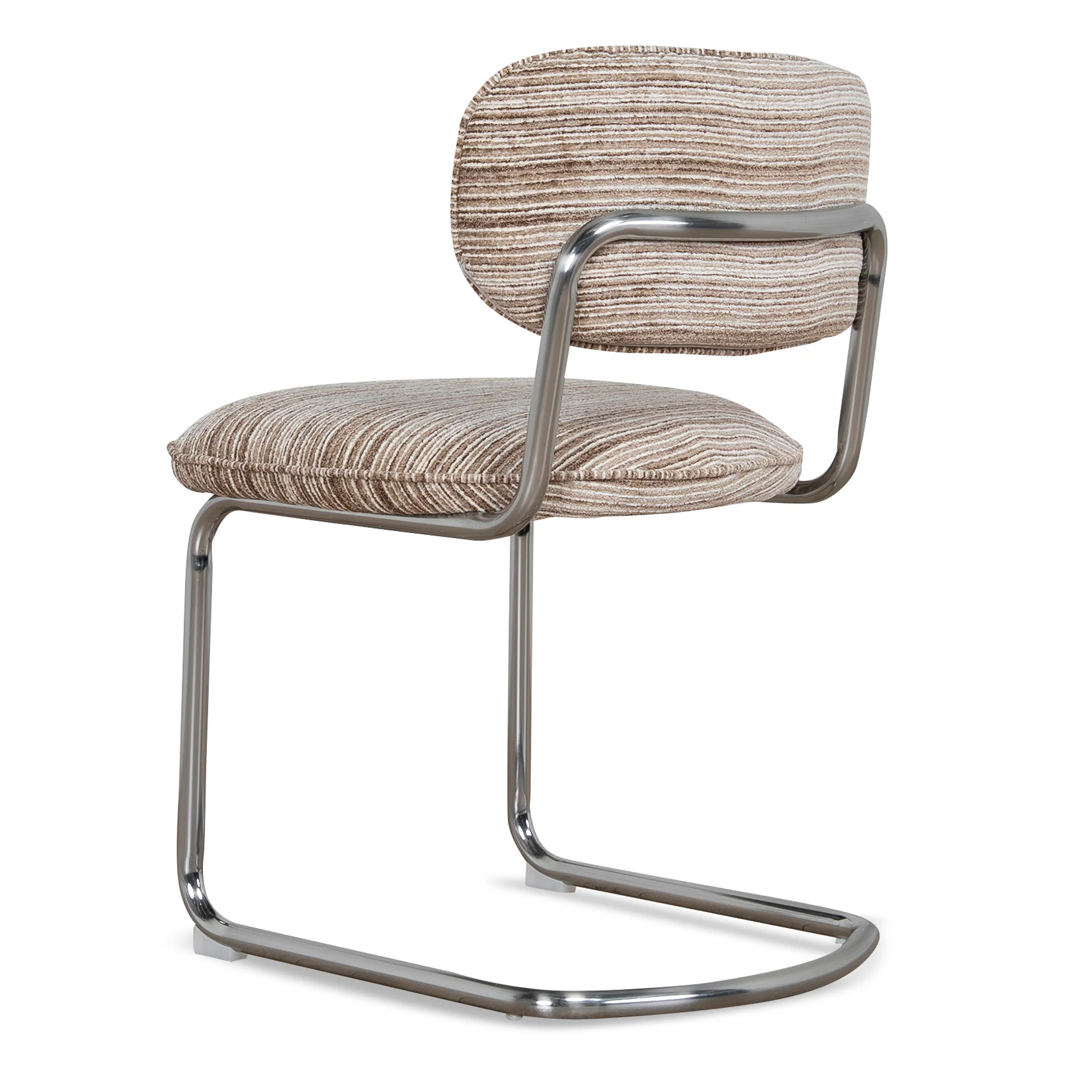CDC12472-CI Chrome Dining Chair - Coconut Stripe (Set of 2) - Image 5