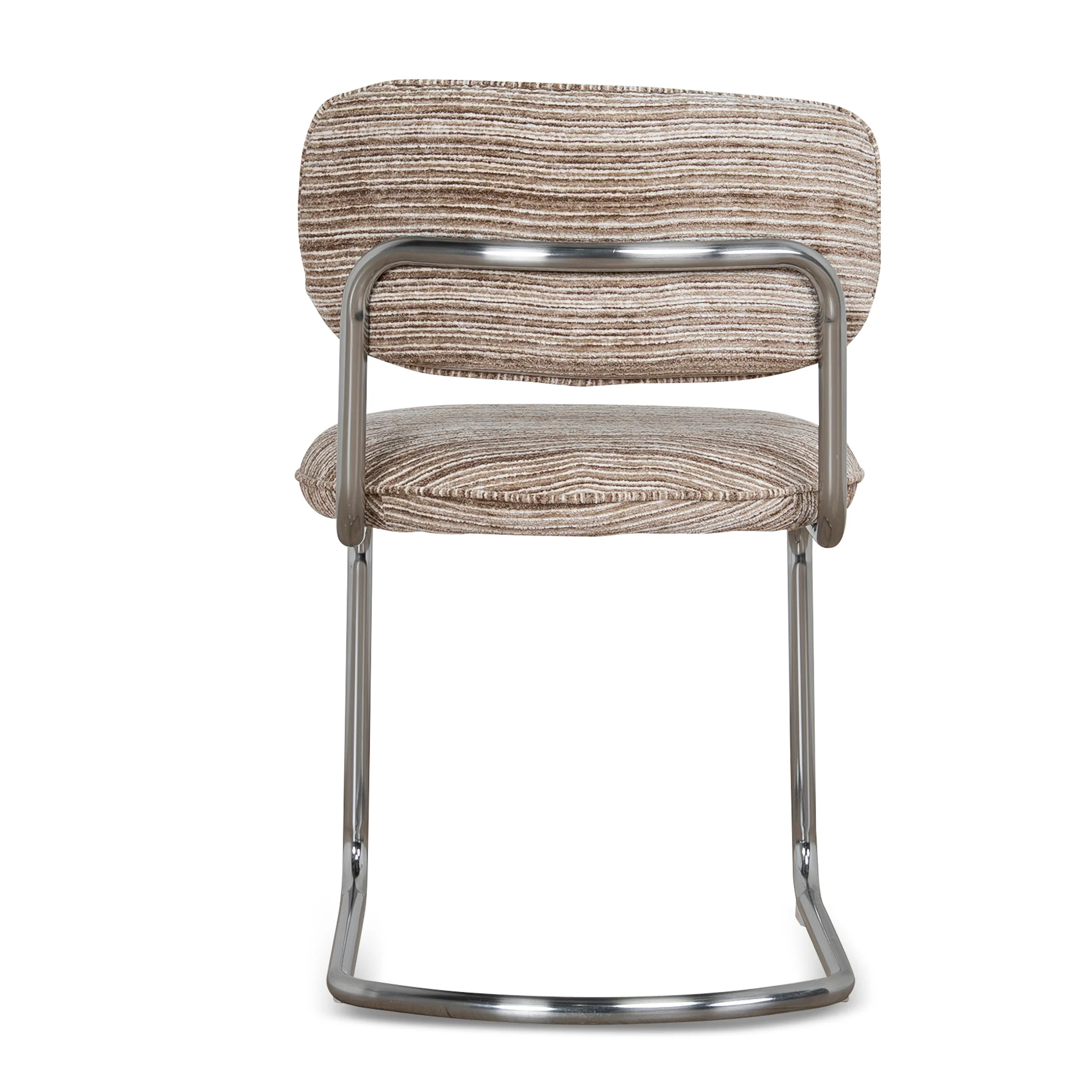 CDC12472-CI Chrome Dining Chair - Coconut Stripe (Set of 2) - Image 6