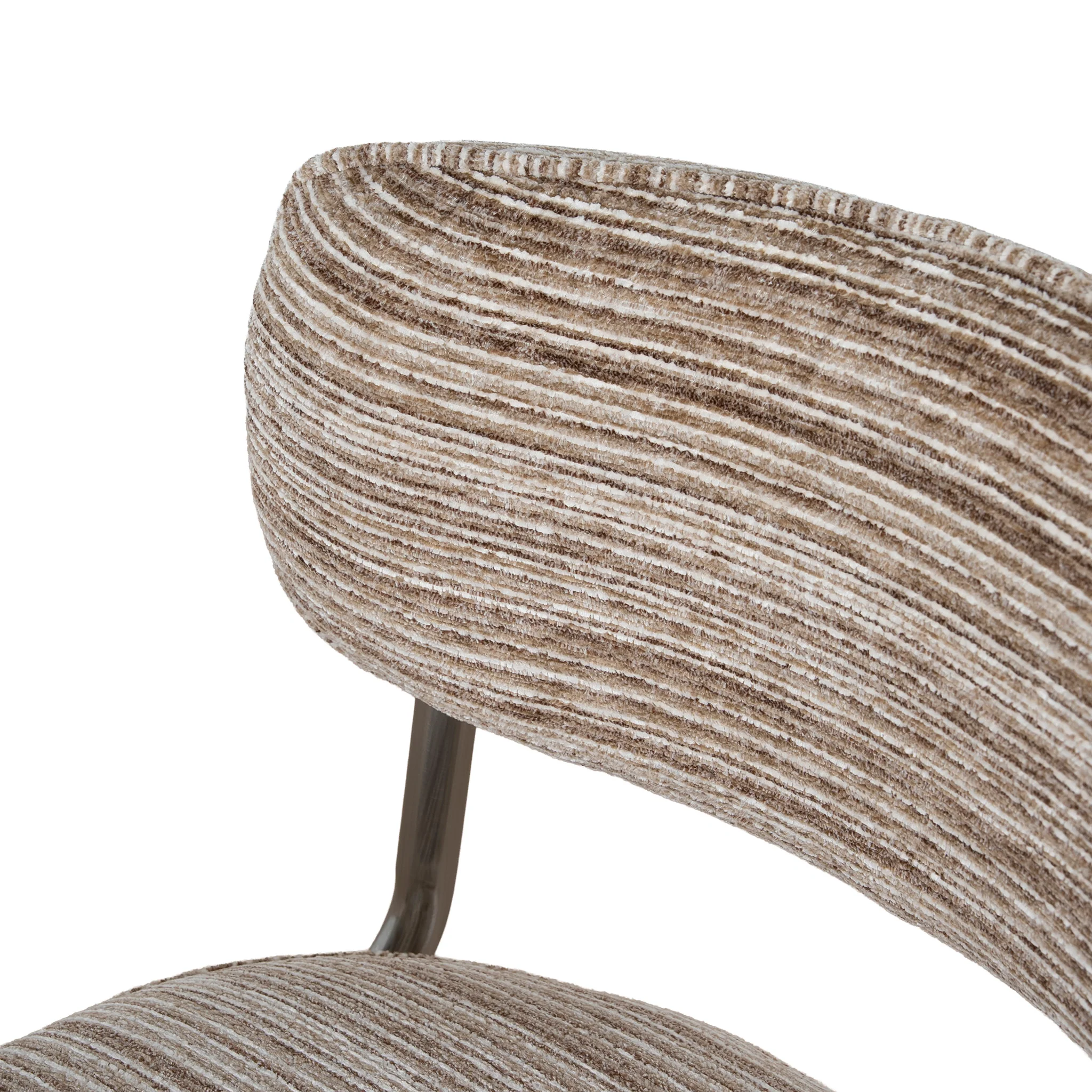 CDC12472-CI Chrome Dining Chair - Coconut Stripe (Set of 2) - Image 8