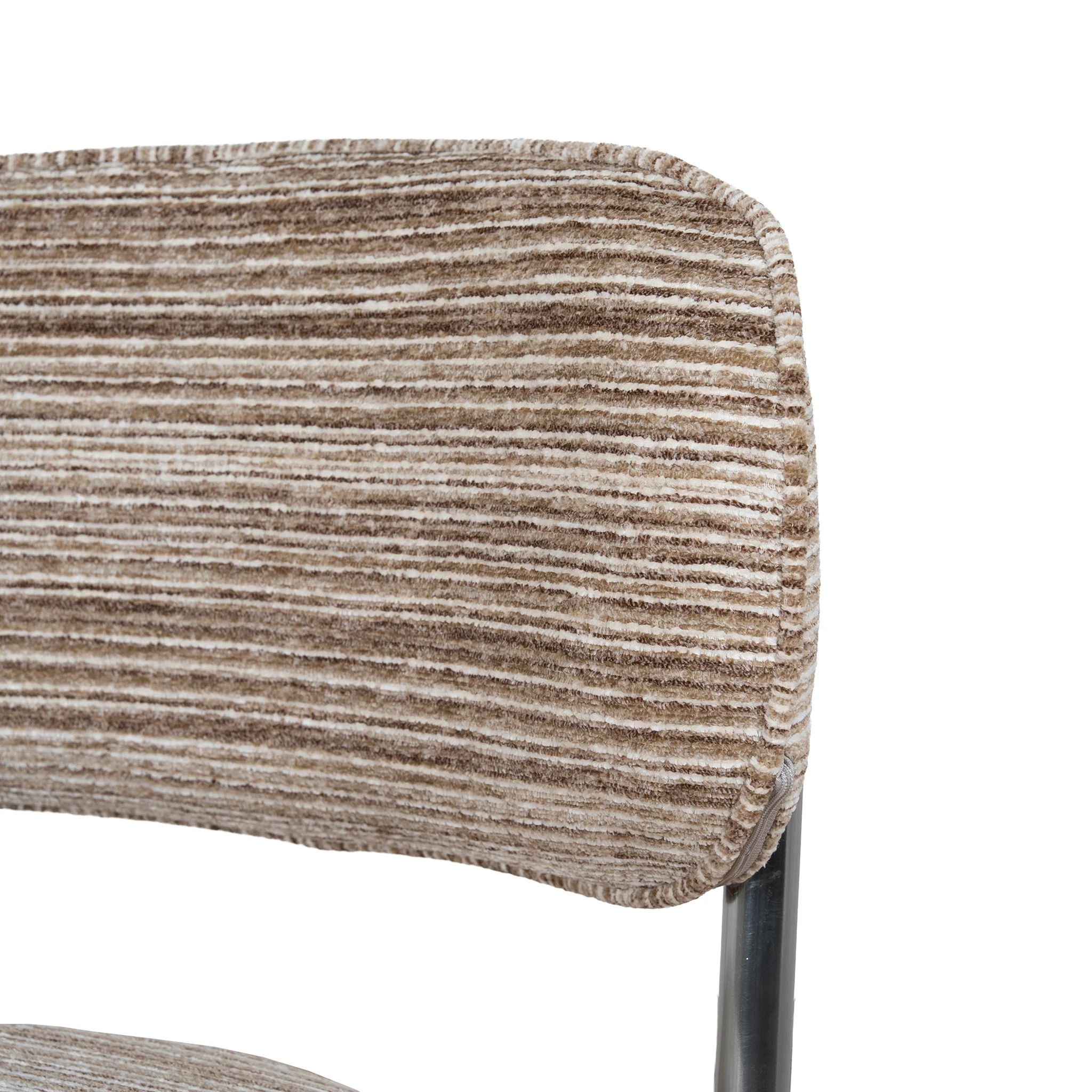 CDC12472-CI Chrome Dining Chair - Coconut Stripe (Set of 2) - Image 9