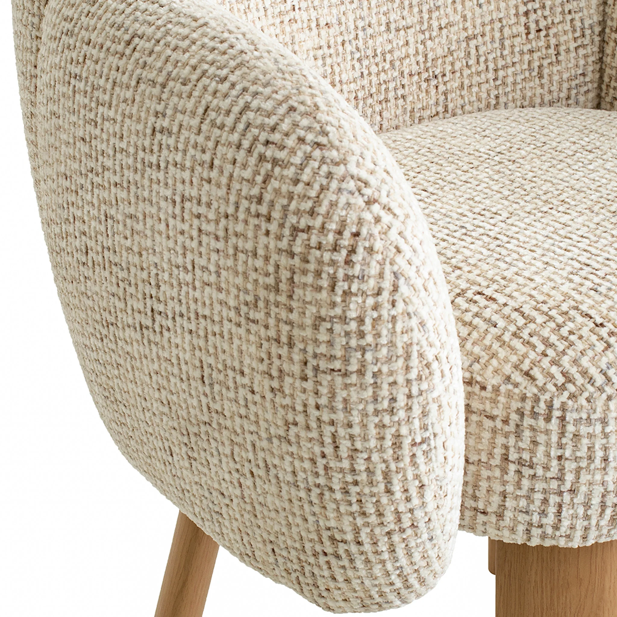 CDC12553-IG Natural Dining Chair - Honeycomb White - Image 5