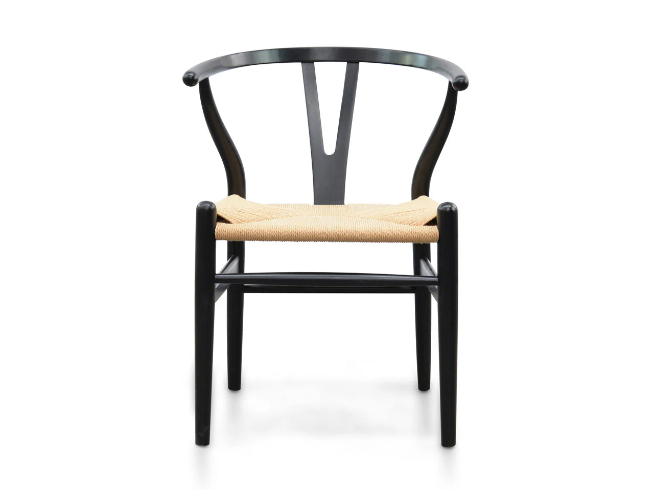 CDC125BLK-SD Dining Chair - Black - Natural Seat (Set of 2) - Image 3