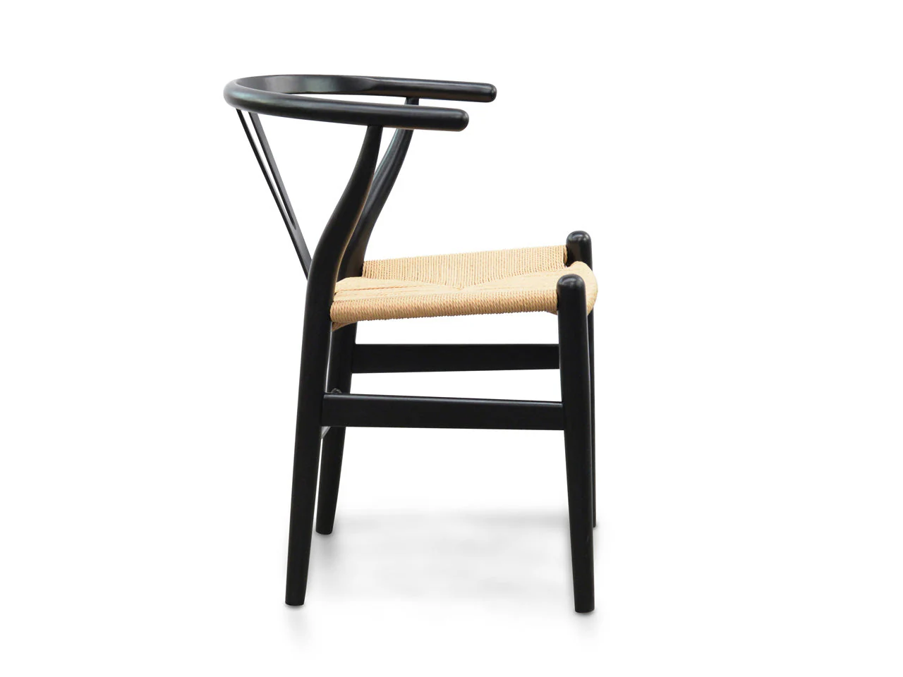 CDC125BLK-SD Dining Chair - Black - Natural Seat (Set of 2) - Image 4