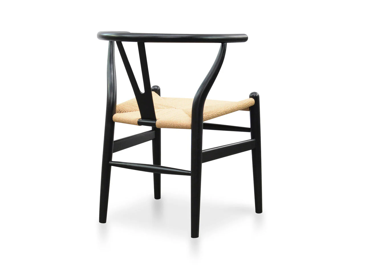 CDC125BLK-SD Dining Chair - Black - Natural Seat (Set of 2) - Image 5