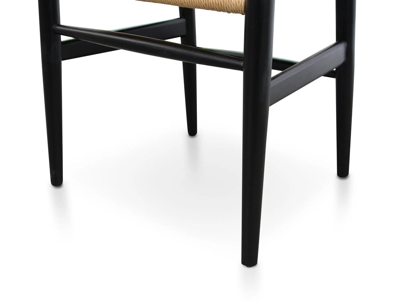 CDC125BLK-SD Dining Chair - Black - Natural Seat (Set of 2) - Image 6