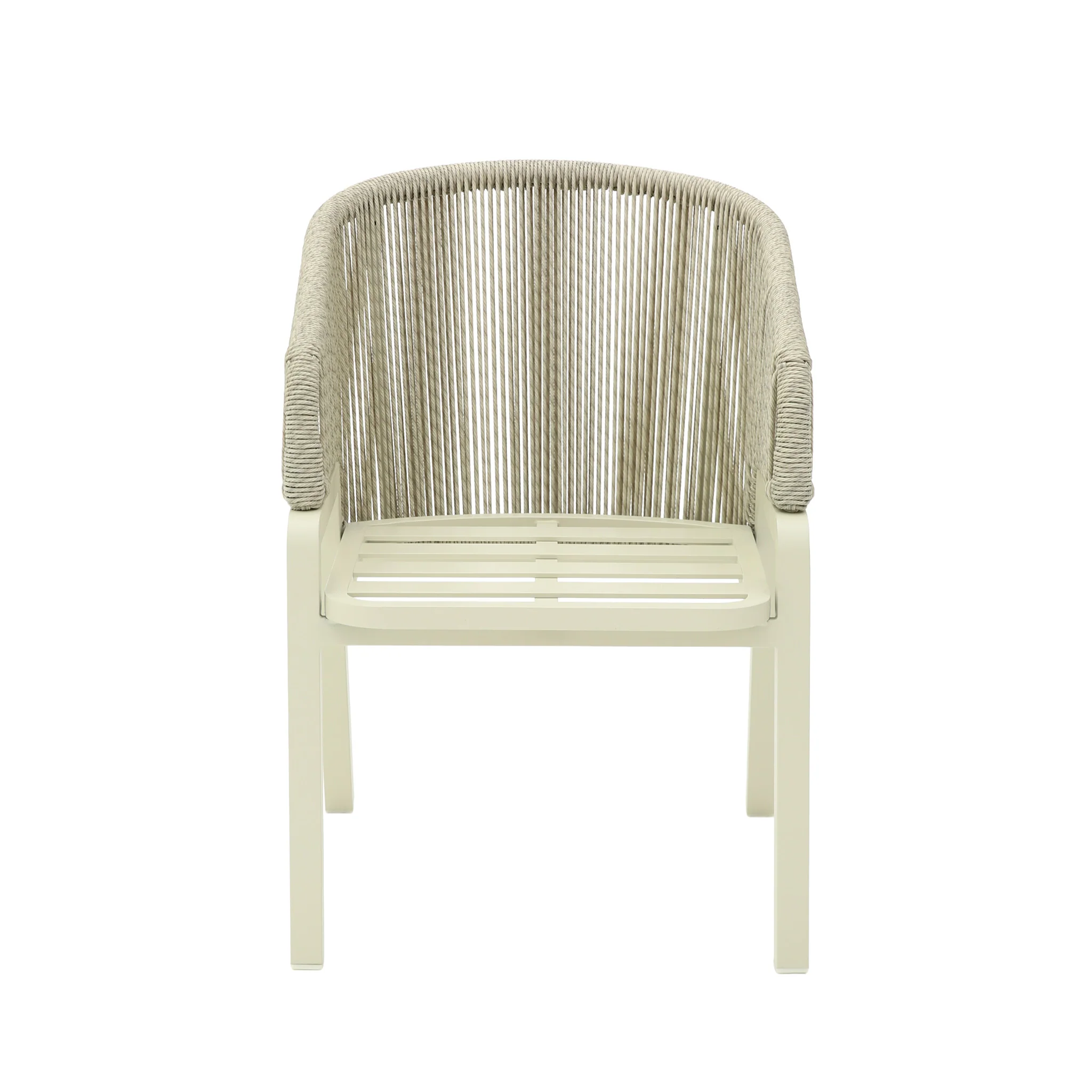CDC12620-KT Grey Rattan Outdoor Dining Chair - Grey Cushion (Set of 2) - Image 3
