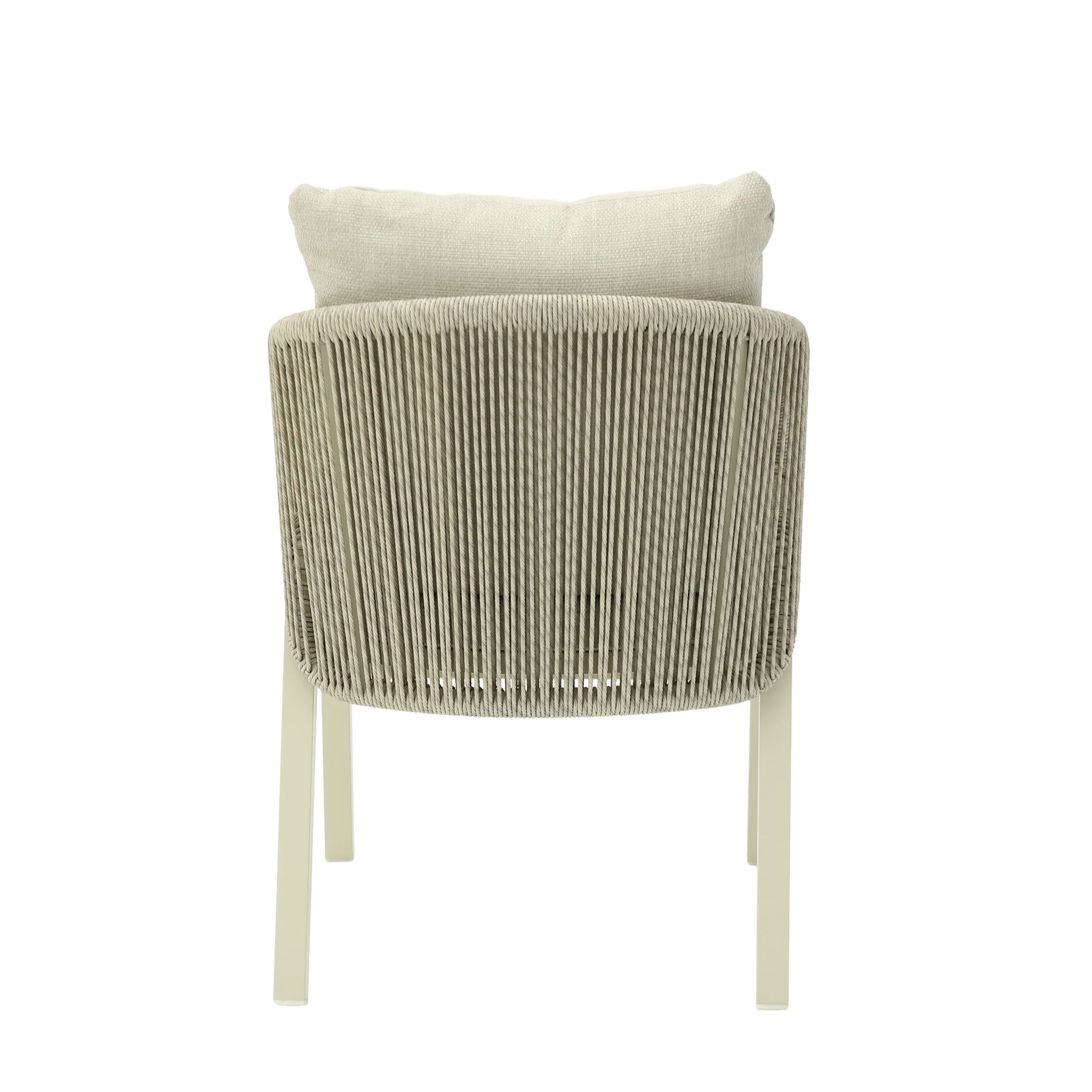 CDC12620-KT Grey Rattan Outdoor Dining Chair - Grey Cushion (Set of 2) - Image 6