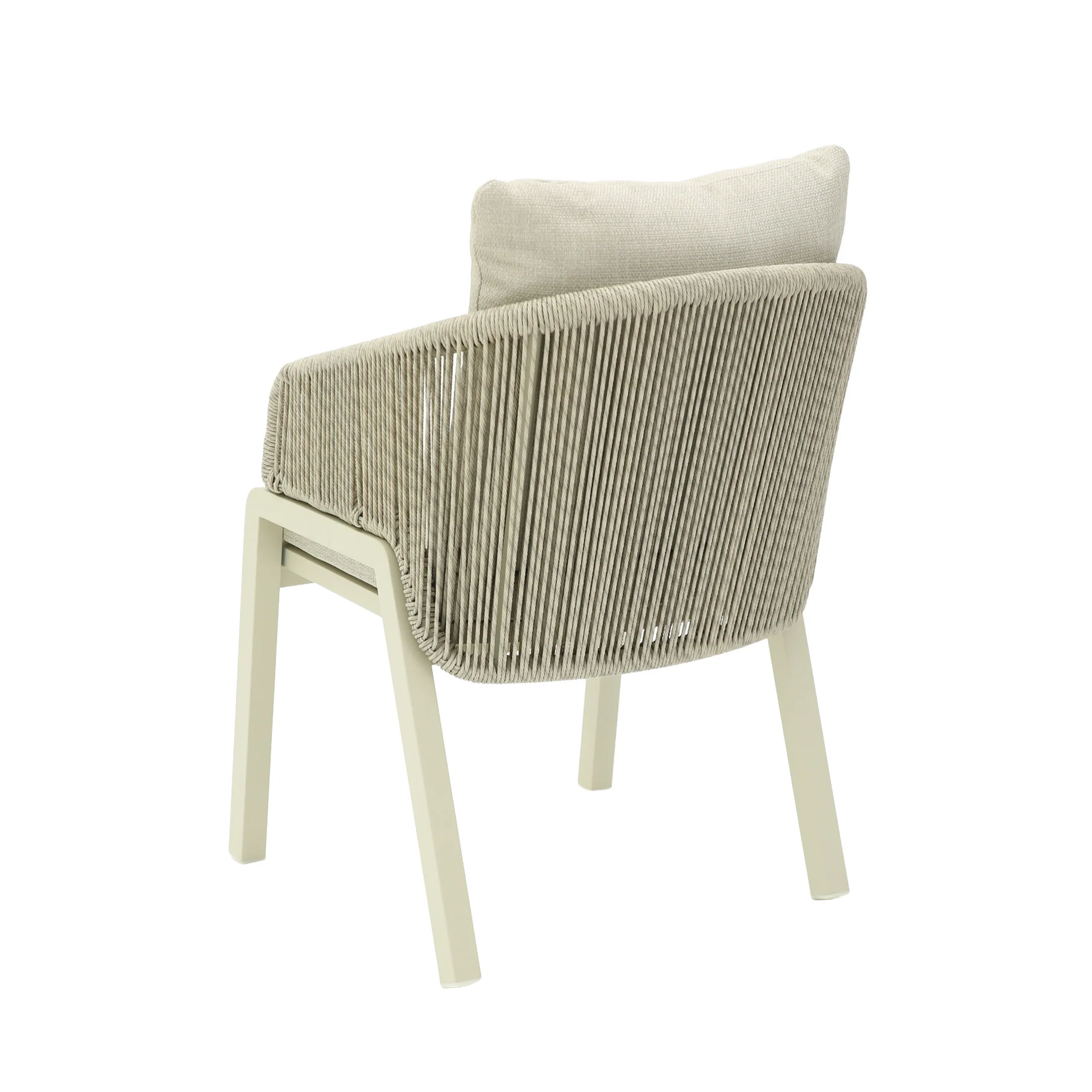 CDC12620-KT Grey Rattan Outdoor Dining Chair - Grey Cushion (Set of 2) - Image 7