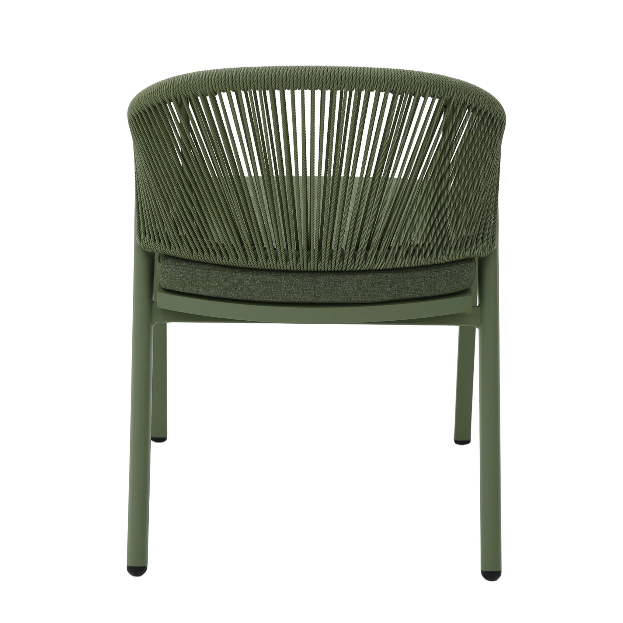 CDC12622-KT Green Rattan Outdoor Dining Chair - Sand Green Cushion (Set of 2) - Image 7