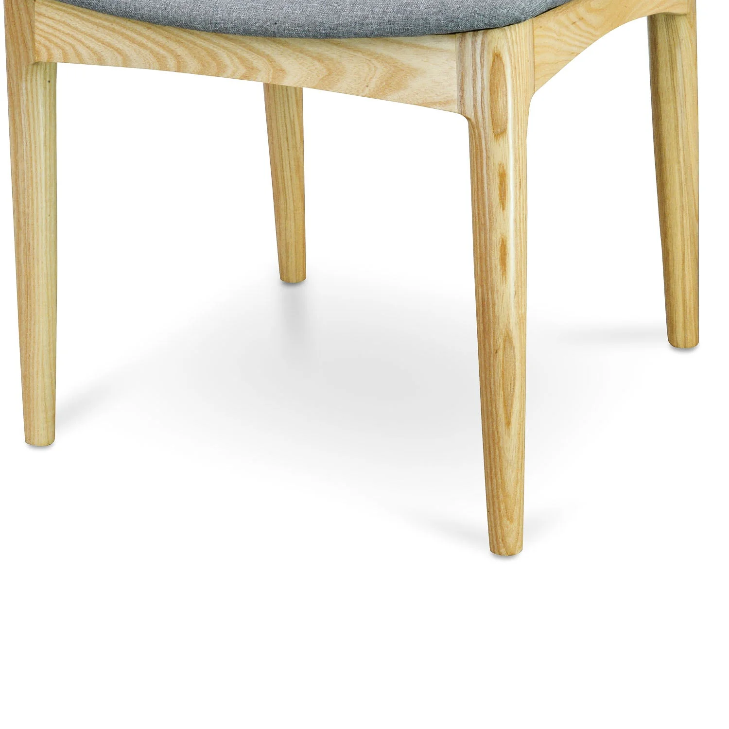 CDC182 Elbow Dining Chair - Natural with Light Grey Fabric Seat (Set of 2) - Image 5