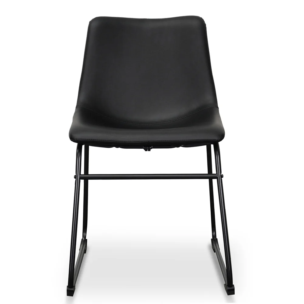 CDC2084-SE Industrial Dining Chair - Black PU (Set of 2) - Image 3