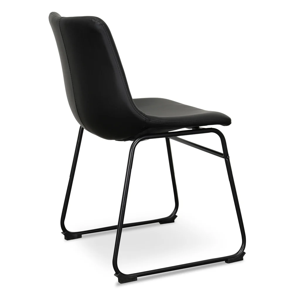 CDC2084-SE Industrial Dining Chair - Black PU (Set of 2) - Image 5