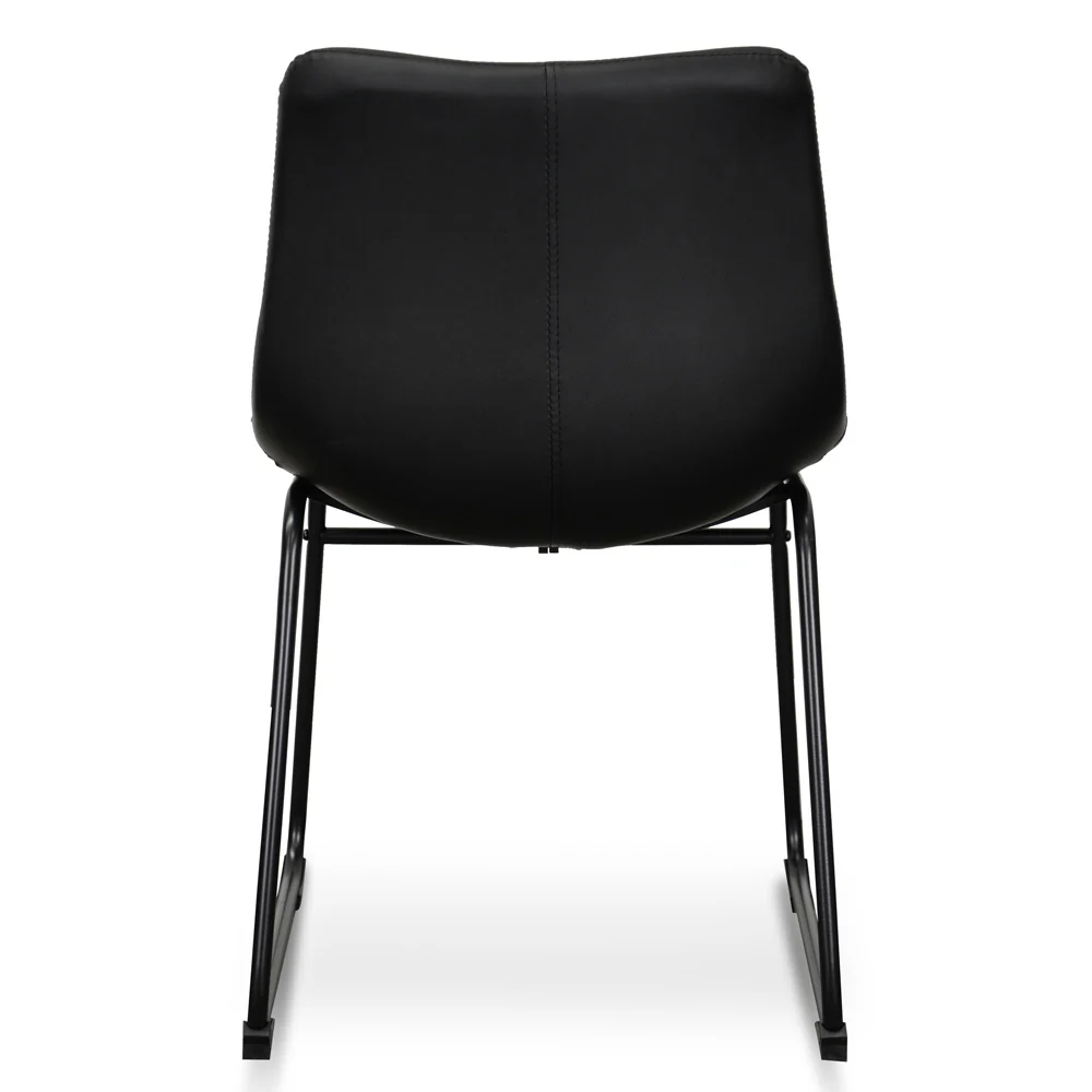 CDC2084-SE Industrial Dining Chair - Black PU (Set of 2) - Image 6