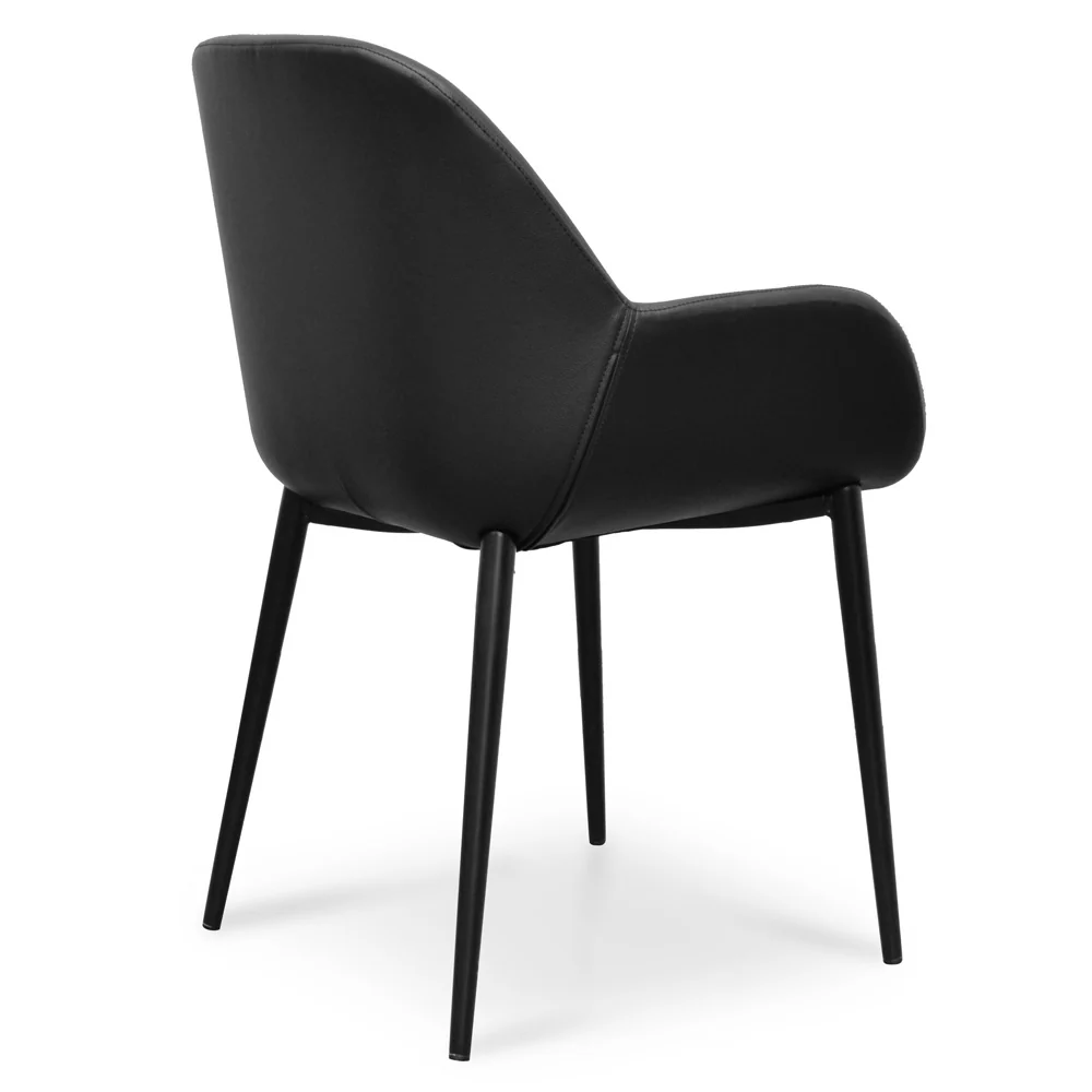 CDC2226-SD Dining chair - Black PU -  Black Legs (Set of 2) - Image 4