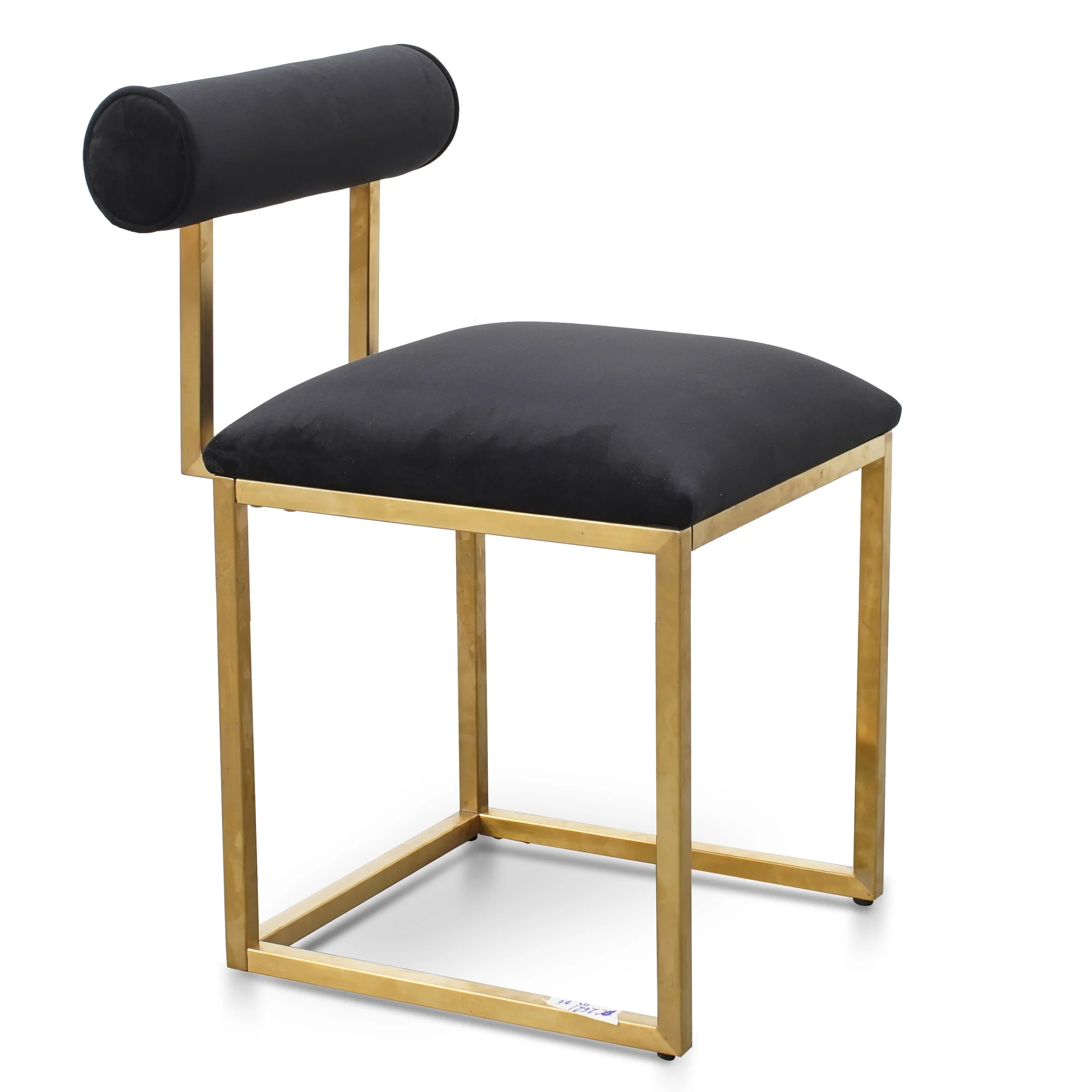 CDC2621-BS Occasional Chair In Black Velvet - Brushed Gold Base - Image 3