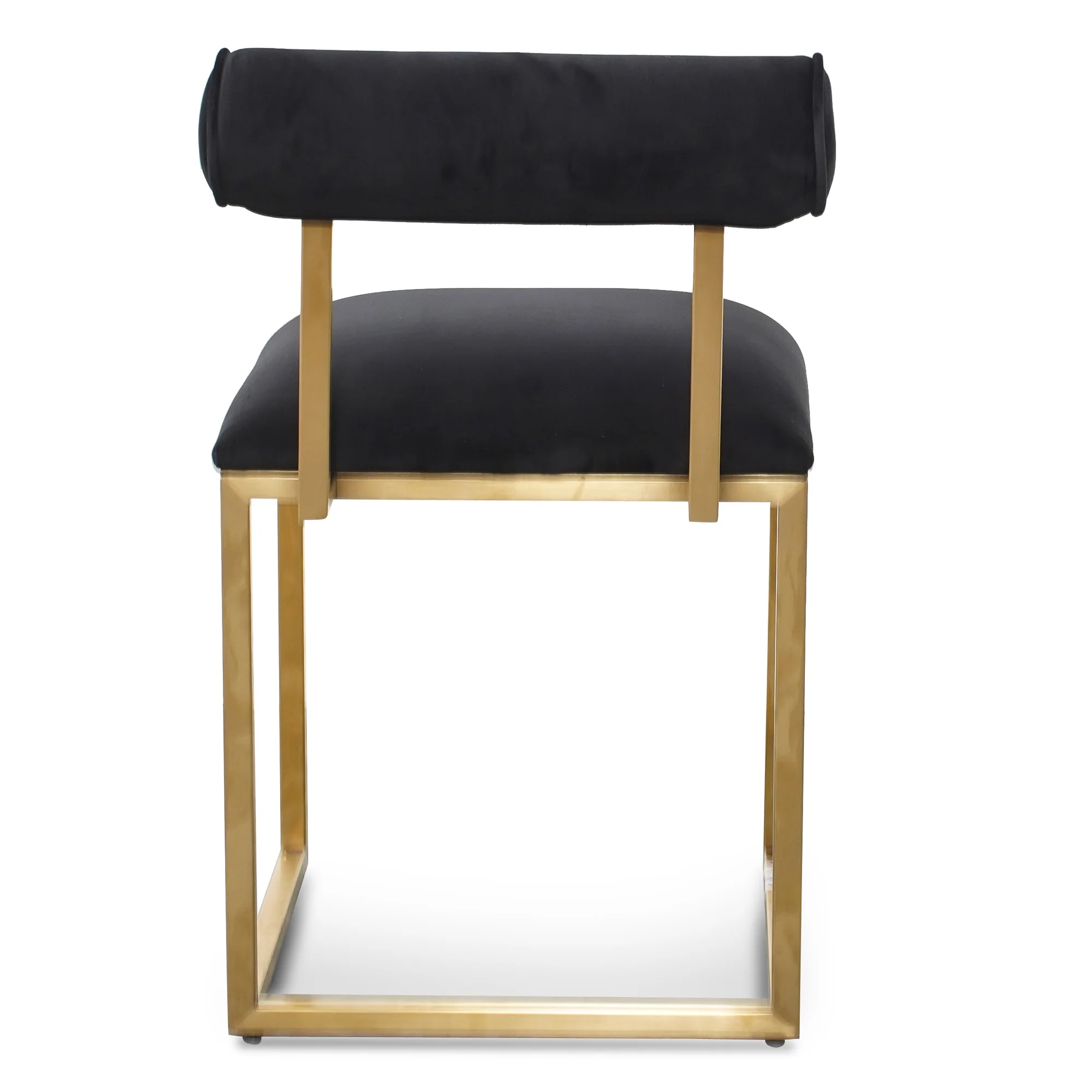 CDC2621-BS Occasional Chair In Black Velvet - Brushed Gold Base - Image 4
