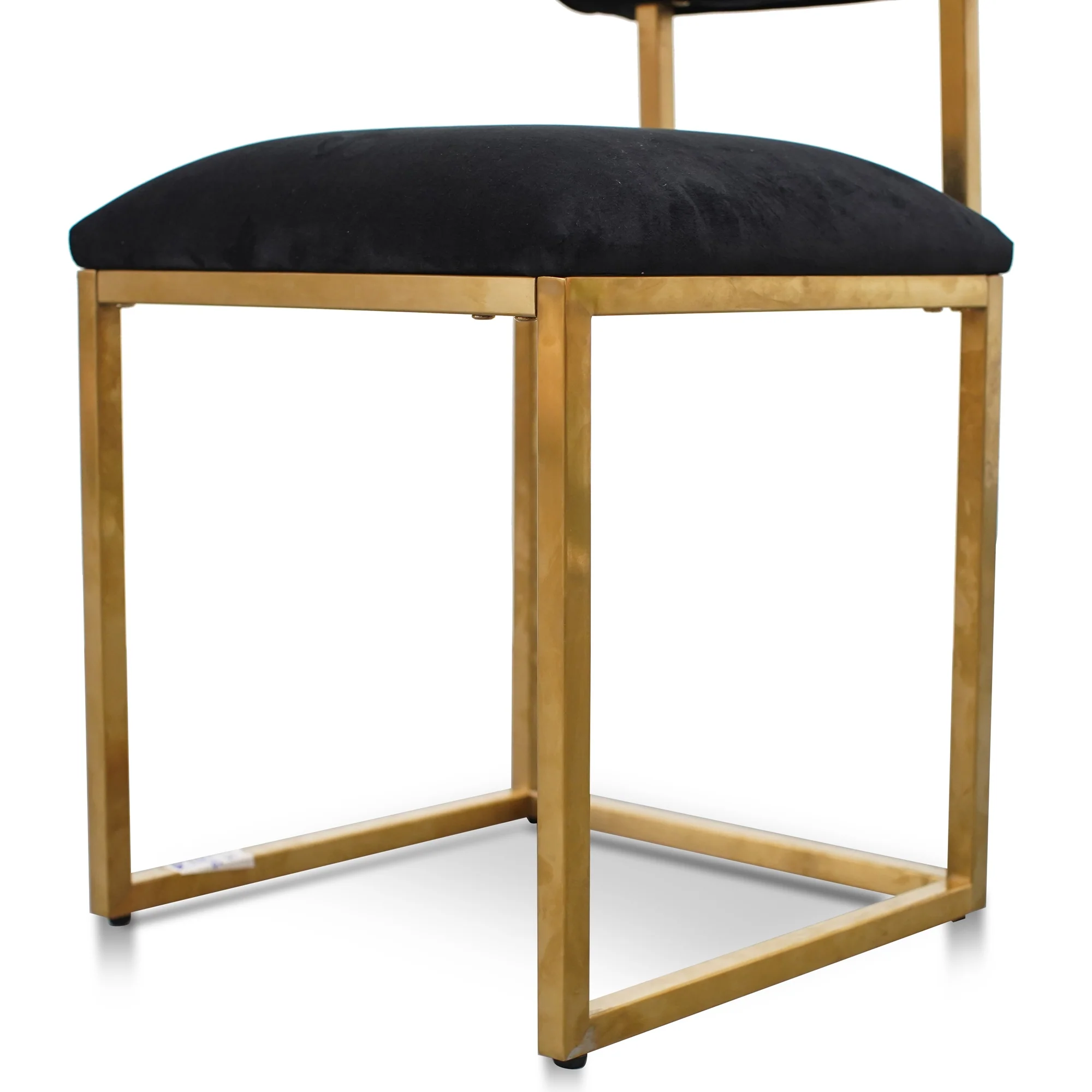 CDC2621-BS Occasional Chair In Black Velvet - Brushed Gold Base - Image 5