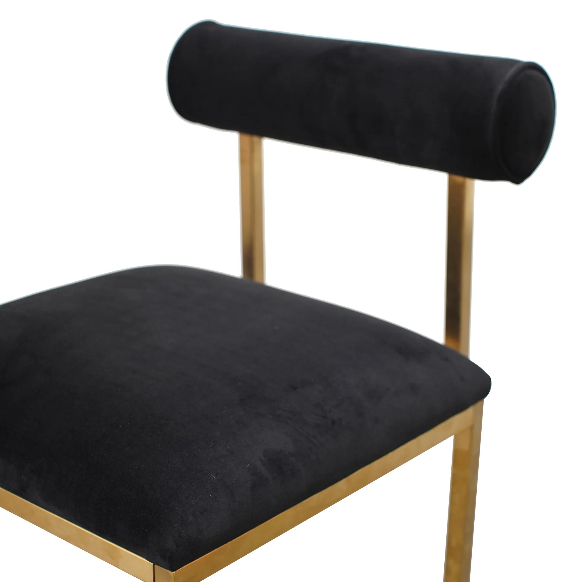 CDC2621-BS Occasional Chair In Black Velvet - Brushed Gold Base - Image 6