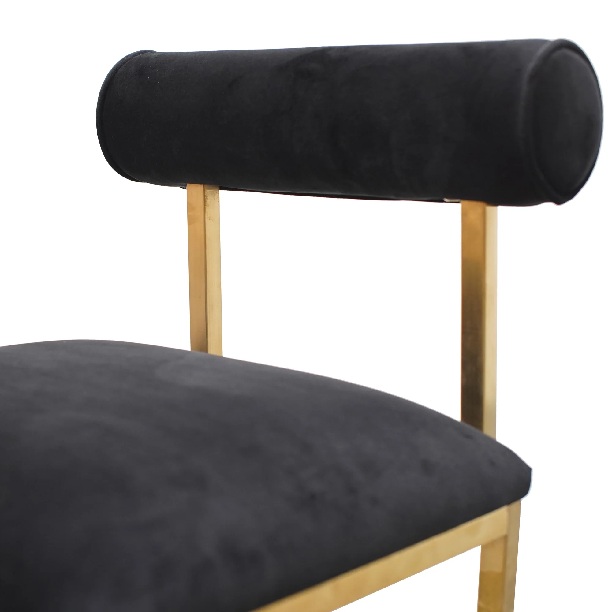 CDC2621-BS Occasional Chair In Black Velvet - Brushed Gold Base - Image 7