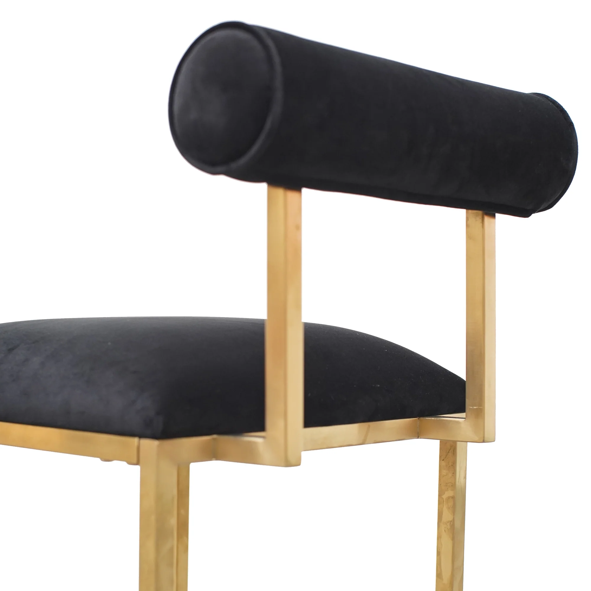 CDC2621-BS Occasional Chair In Black Velvet - Brushed Gold Base - Image 8