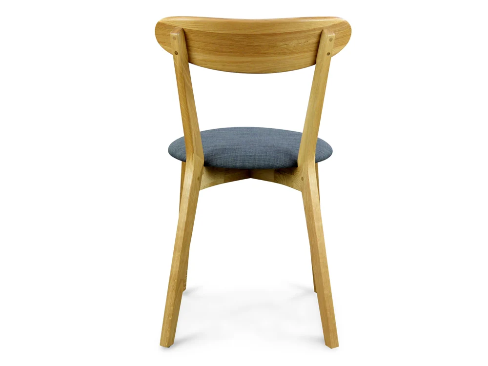 CDC440G  Dining  Chair Solid Natural Oak – Grey Fabric Seat - Image 4