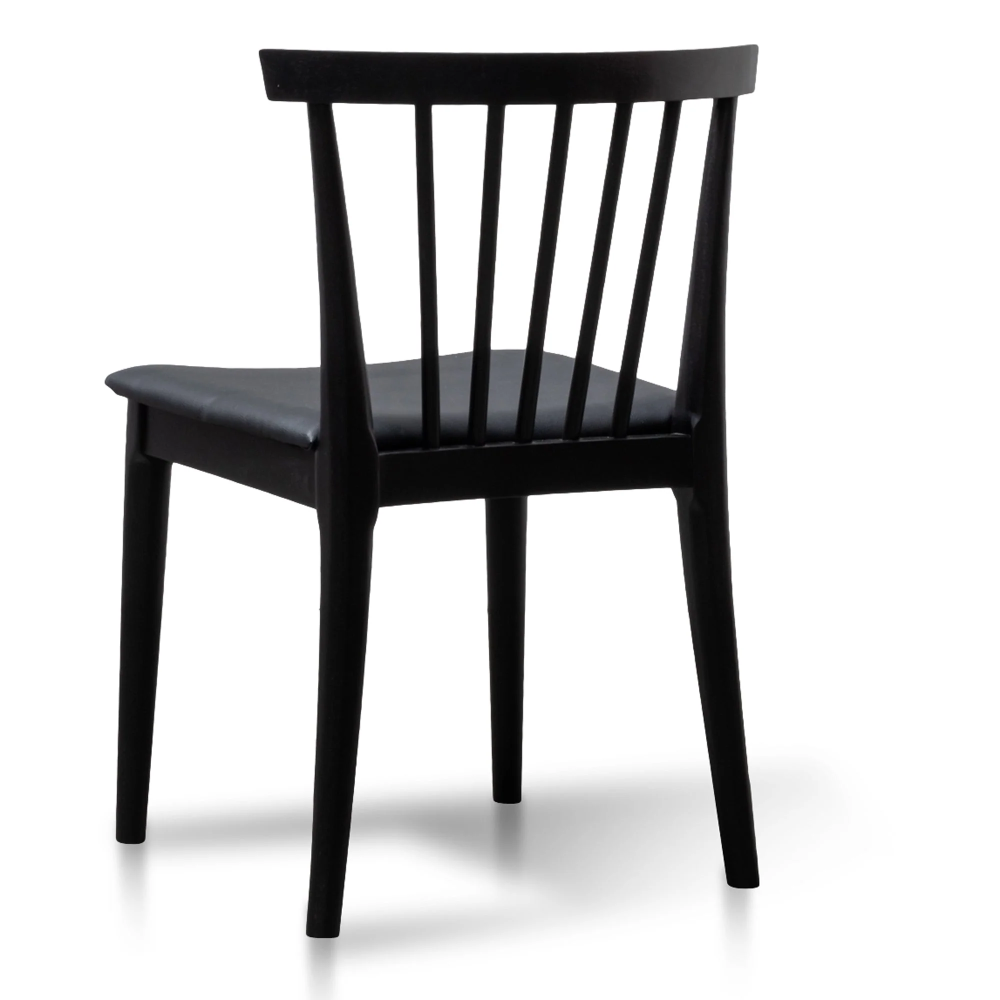 CDC6042-SD - Dining chair - Solid timber and Black PU (Set of 2) - Image 4