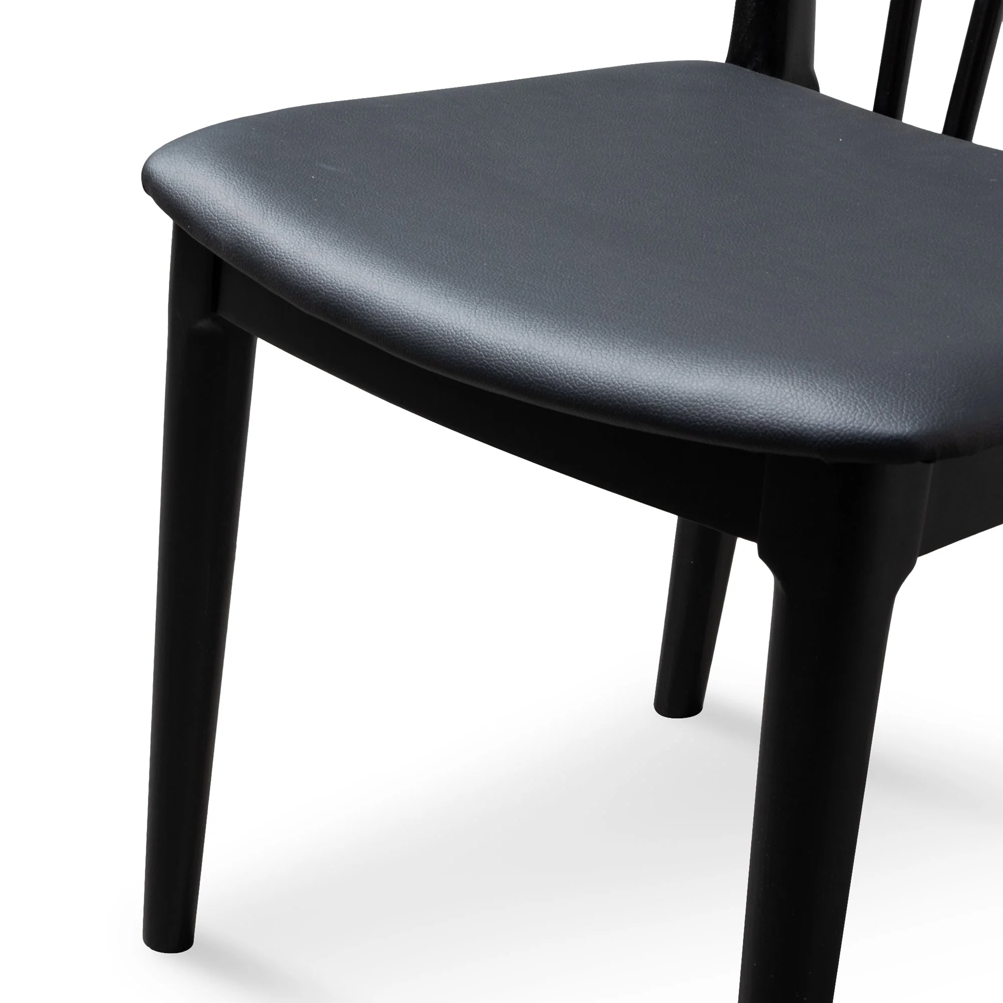 CDC6042-SD - Dining chair - Solid timber and Black PU (Set of 2) - Image 6