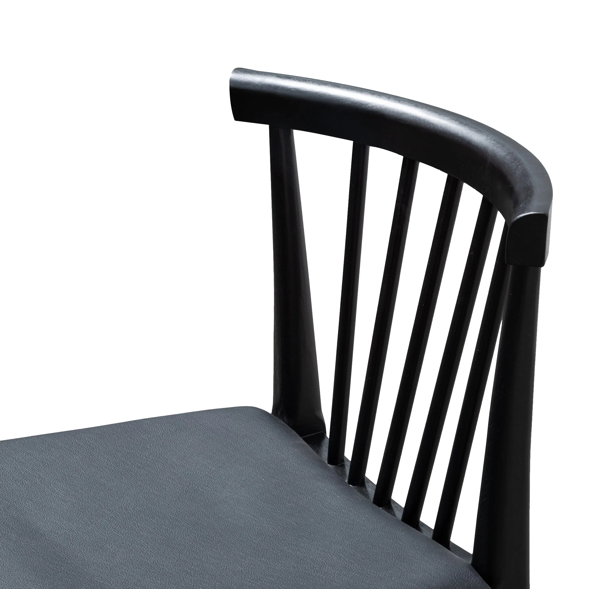 CDC6042-SD - Dining chair - Solid timber and Black PU (Set of 2) - Image 7