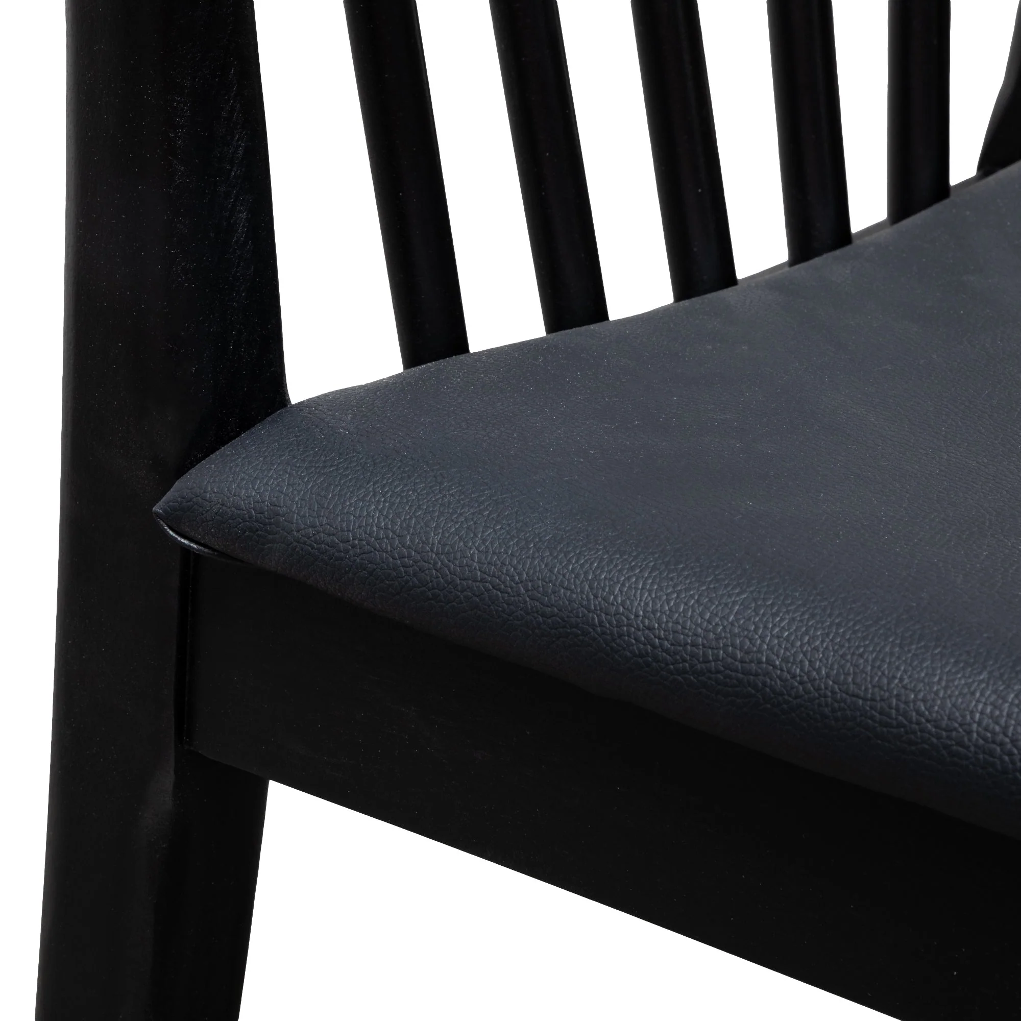CDC6042-SD - Dining chair - Solid timber and Black PU (Set of 2) - Image 8