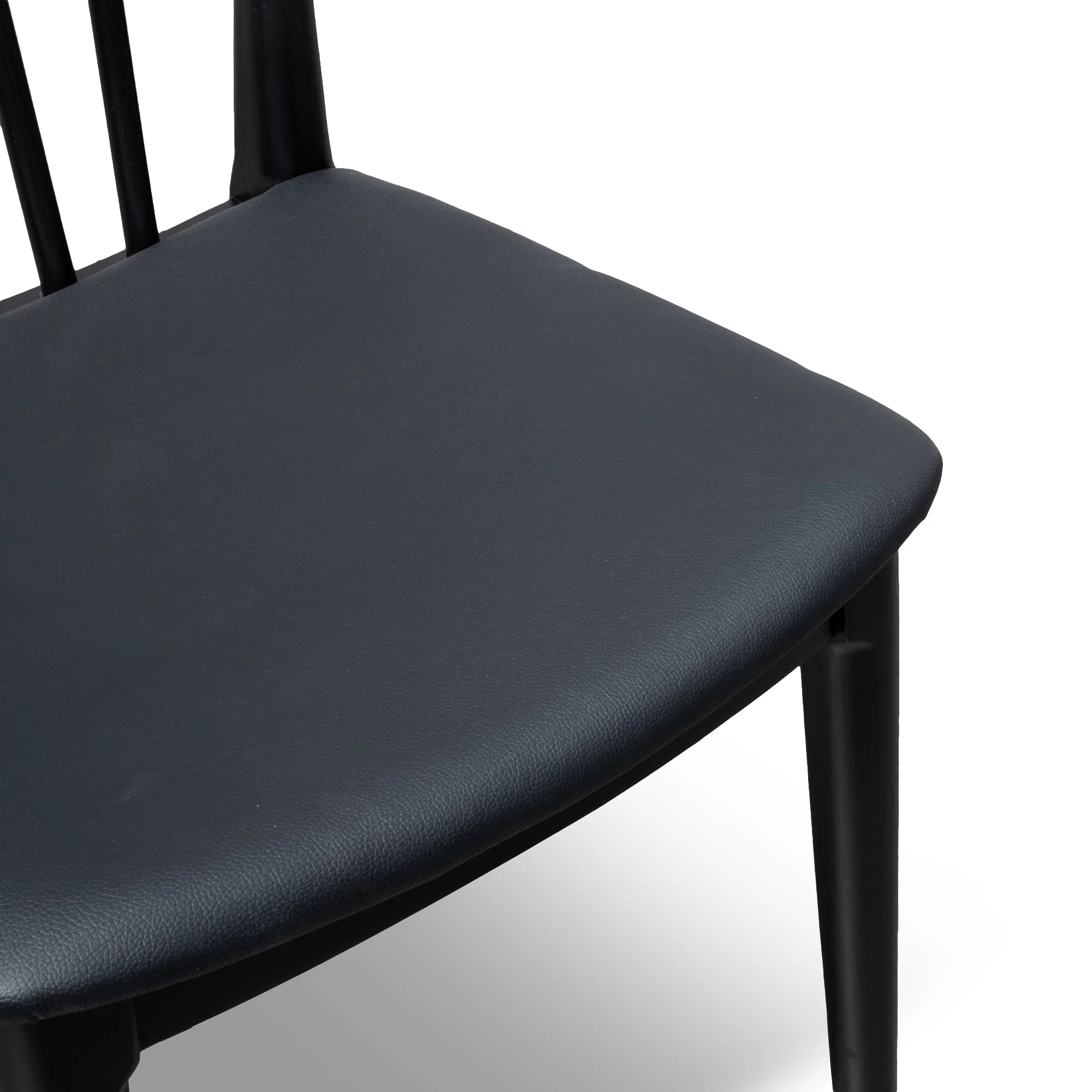 CDC6042-SD - Dining chair - Solid timber and Black PU (Set of 2) - Image 9