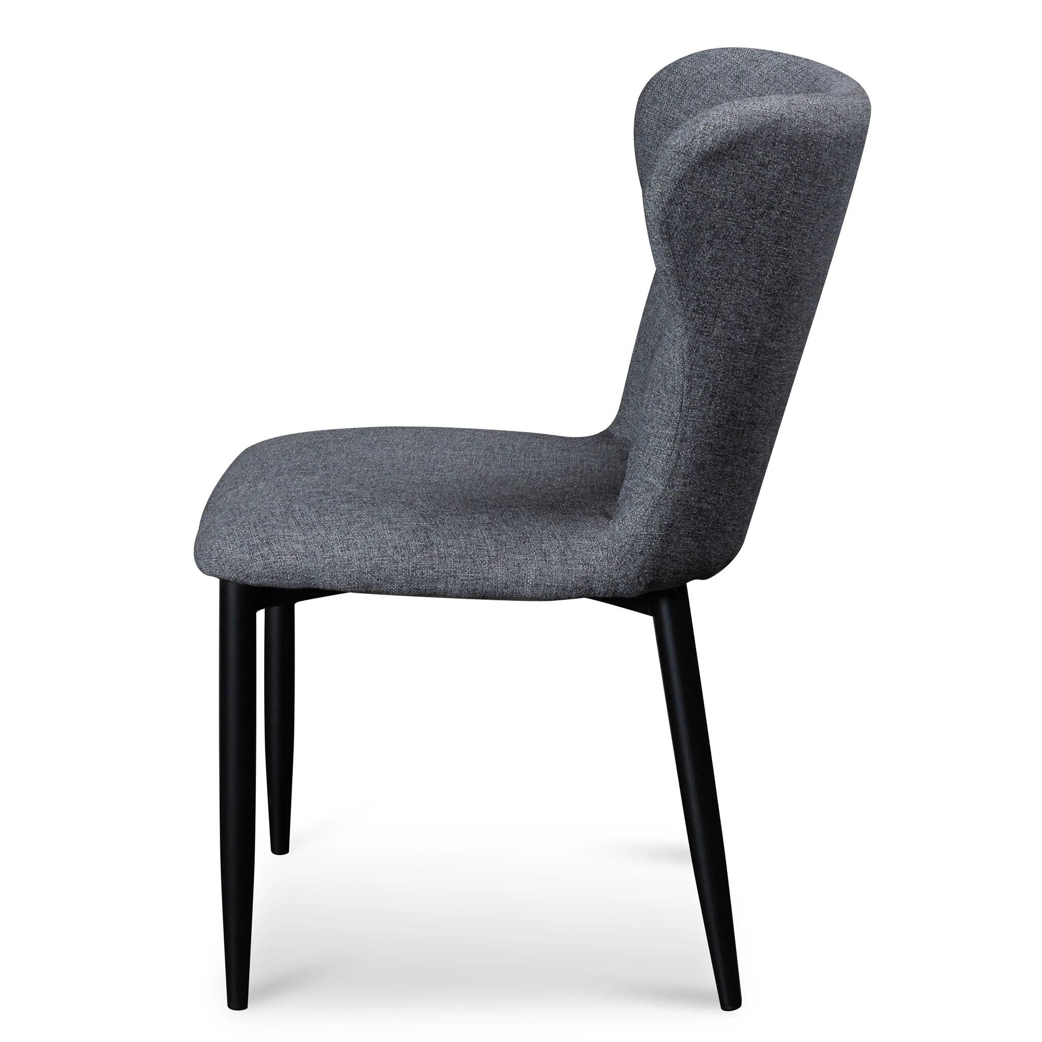 CDC6114-ST Fabric Dining Chair - Pebble Grey with Black Legs (Clearance) - Image 3
