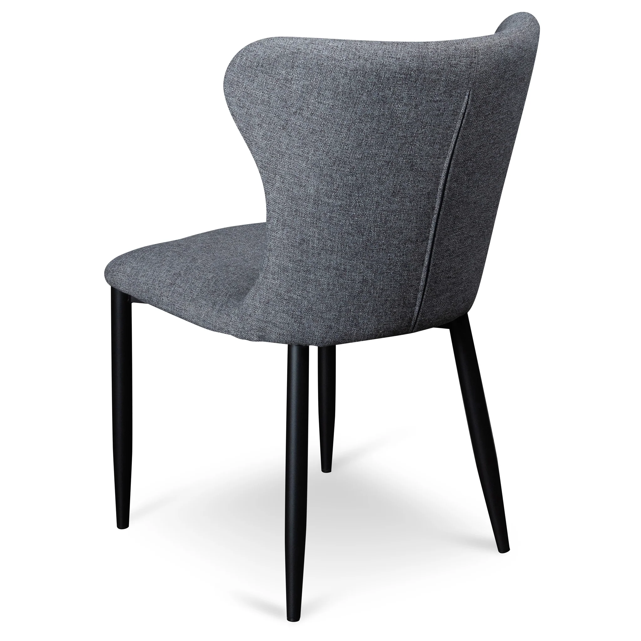 CDC6114-ST Fabric Dining Chair - Pebble Grey with Black Legs (Clearance) - Image 4
