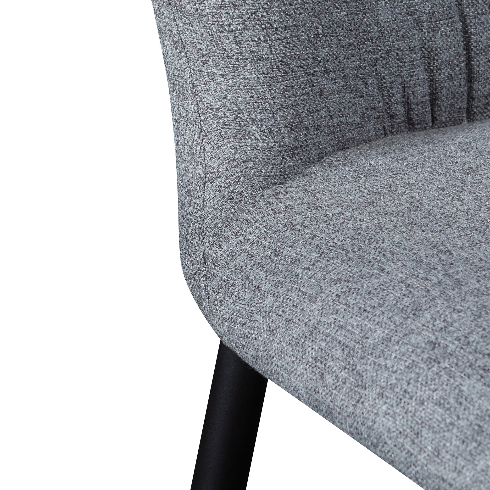 CDC6114-ST Fabric Dining Chair - Pebble Grey with Black Legs (Clearance) - Image 6