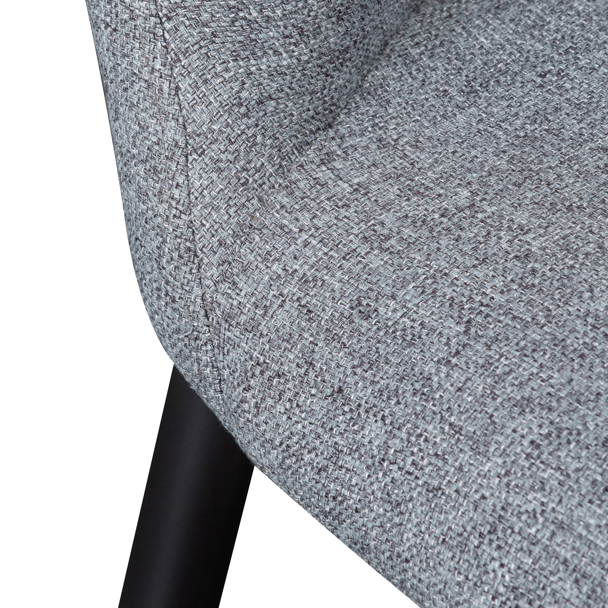 CDC6114-ST Fabric Dining Chair - Pebble Grey with Black Legs (Clearance) - Image 7