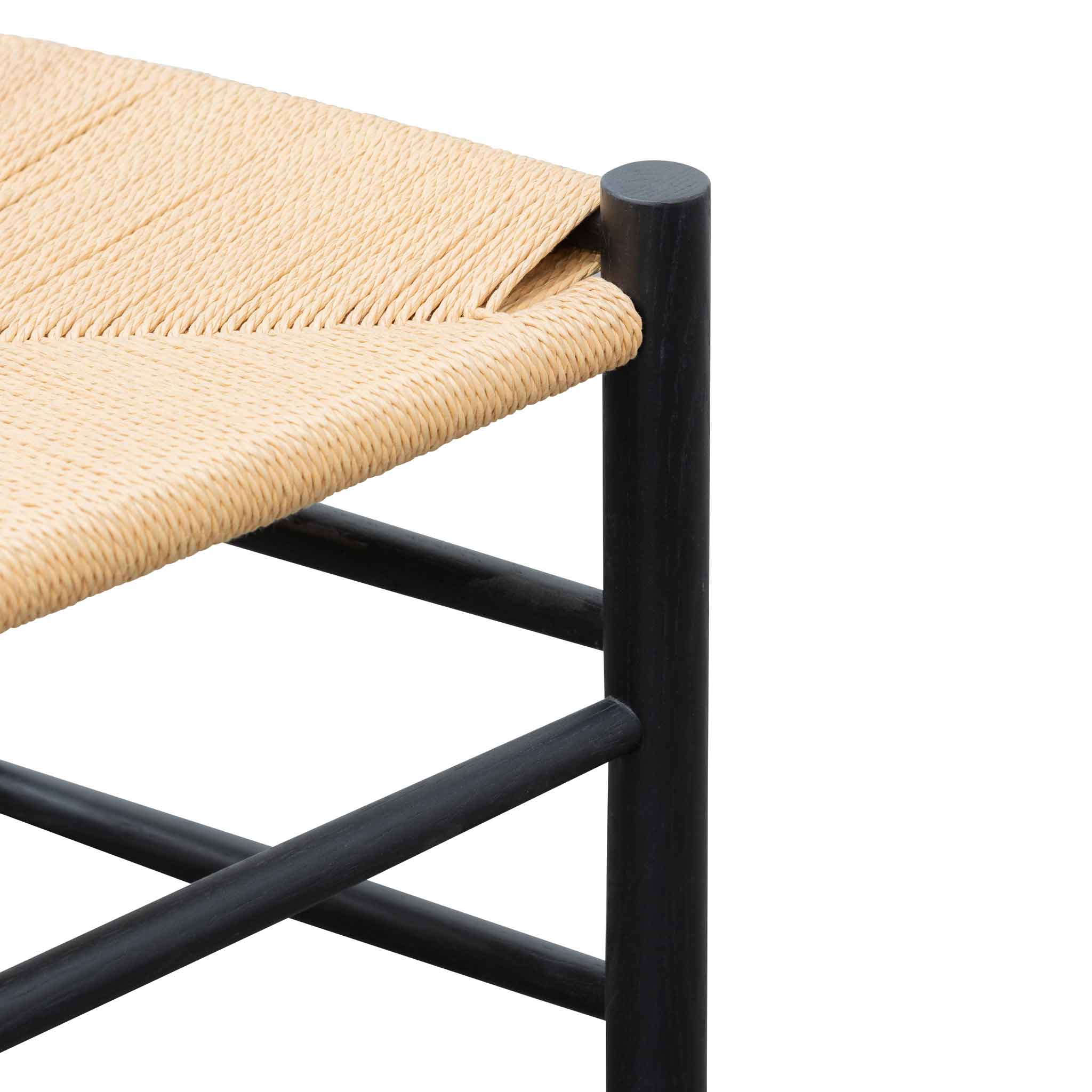 CDC6621-OW Rattan Black Dining Chair - Natural Seat (Set of 2) - Image 11