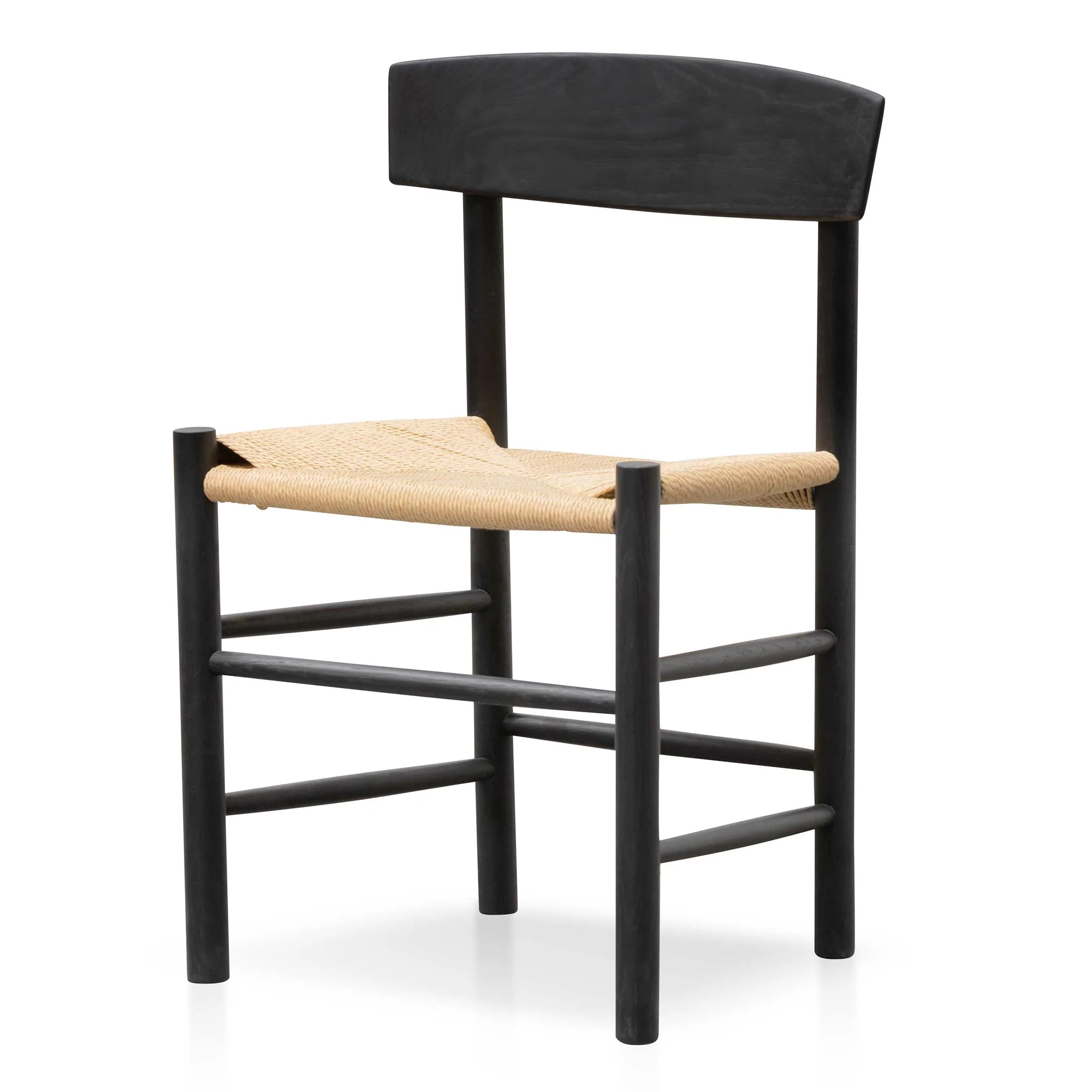 CDC6621-OW Rattan Black Dining Chair - Natural Seat (Set of 2) - Image 4