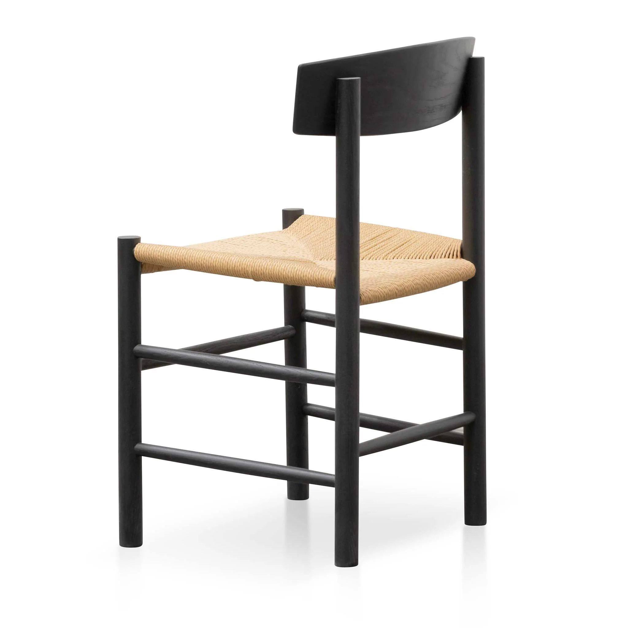 CDC6621-OW Rattan Black Dining Chair - Natural Seat (Set of 2) - Image 5