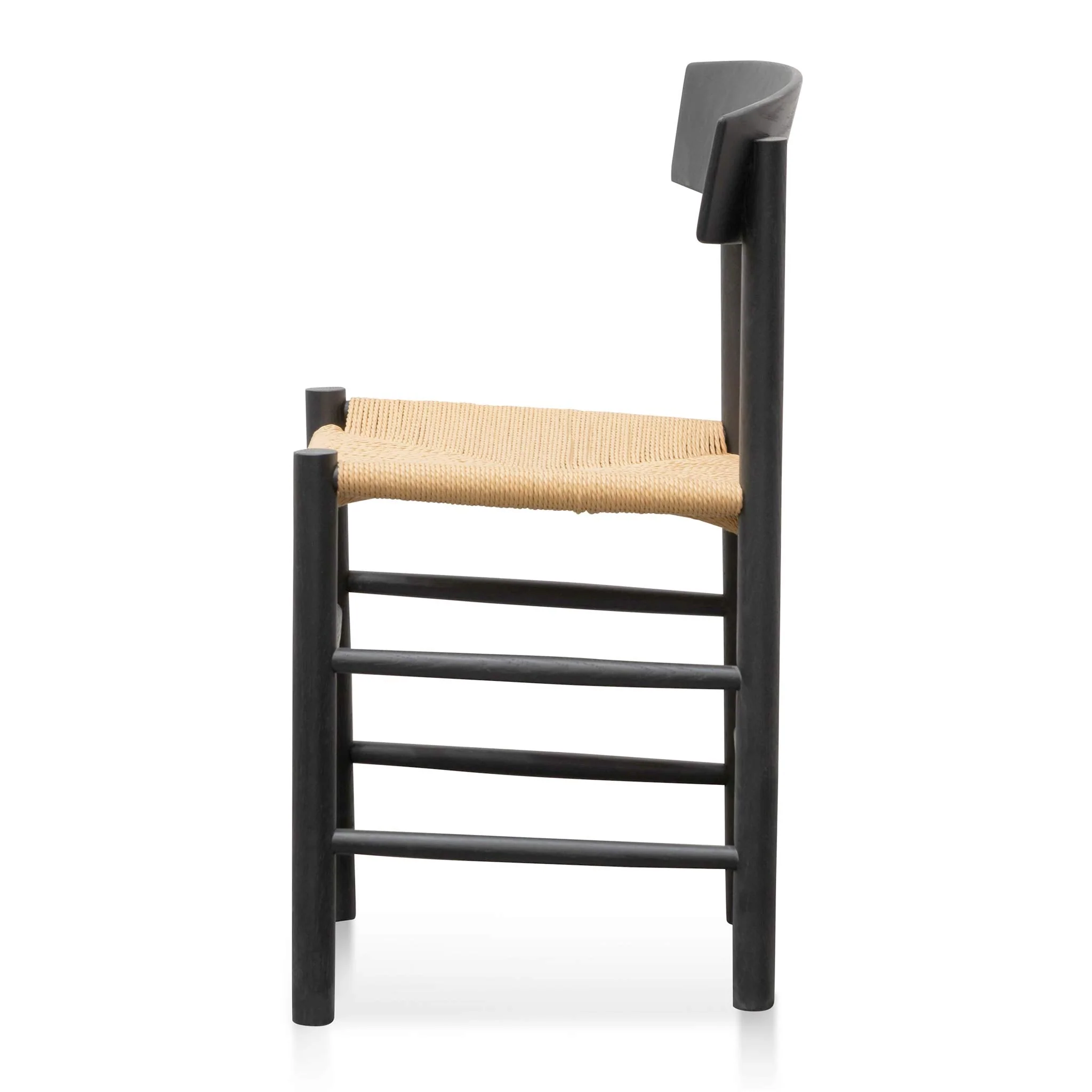CDC6621-OW Rattan Black Dining Chair - Natural Seat (Set of 2) - Image 6