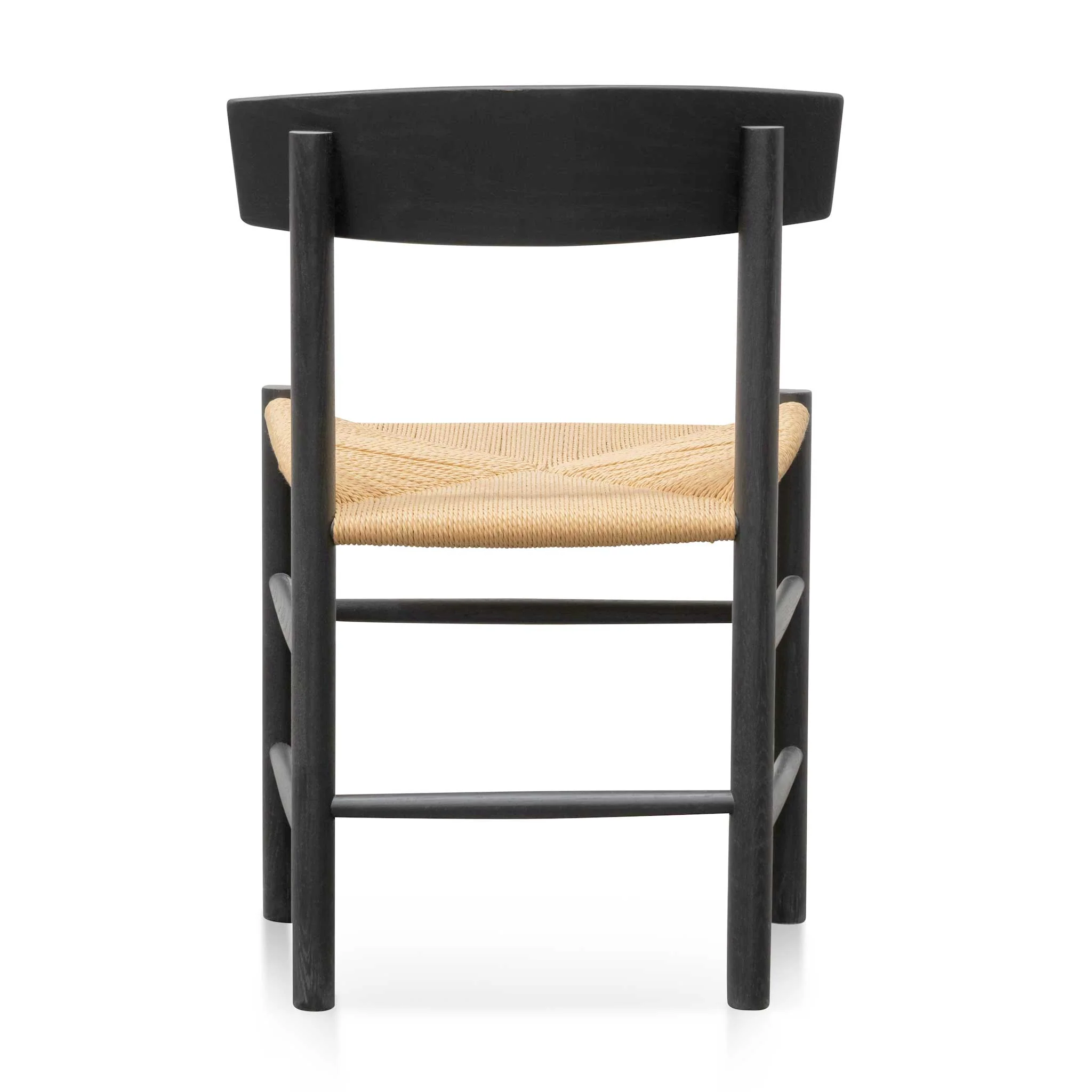 CDC6621-OW Rattan Black Dining Chair - Natural Seat (Set of 2) - Image 7