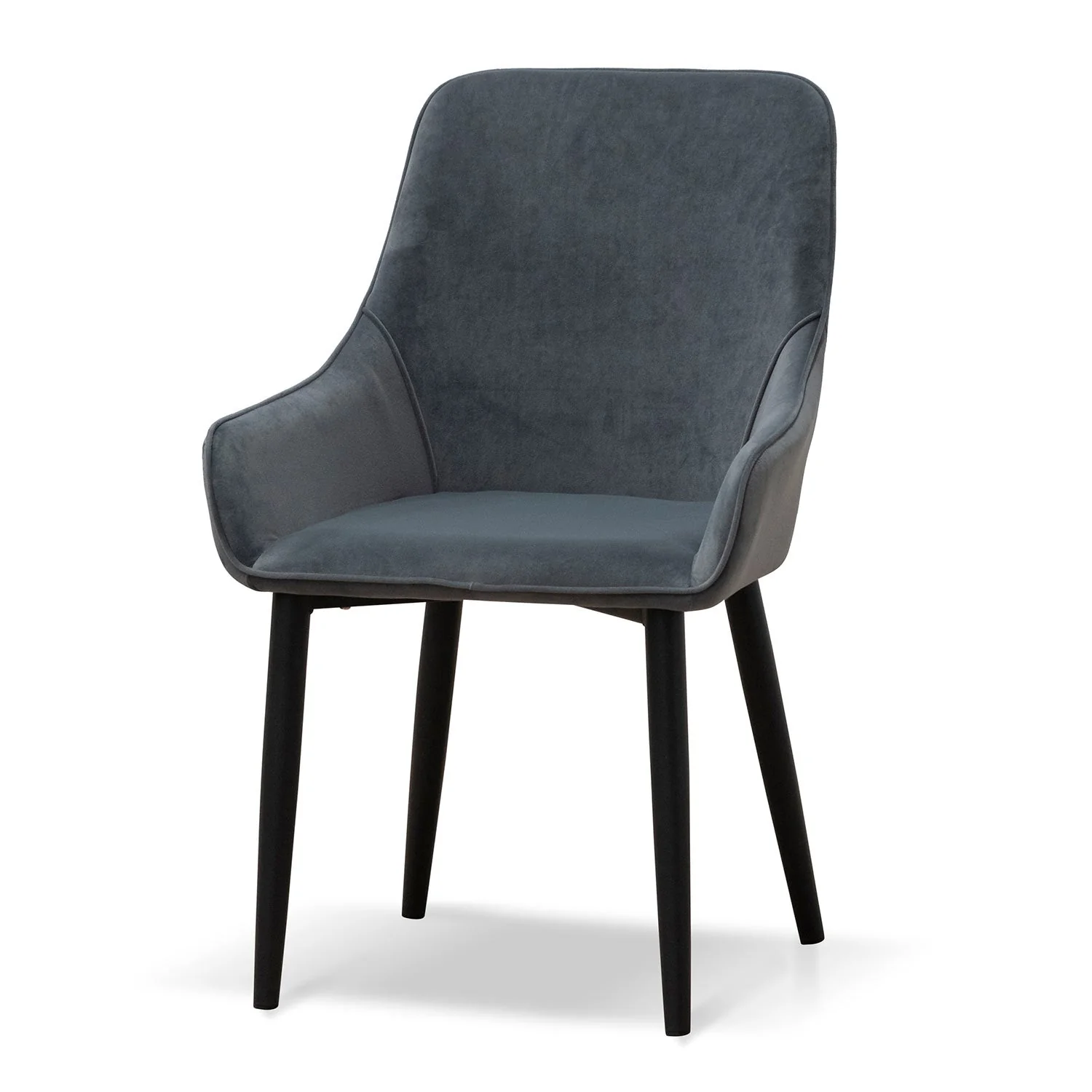 CDC6676-ST Fabric Dining Chair - Grey Velvet in Black Legs (Set of 2) - Image 2