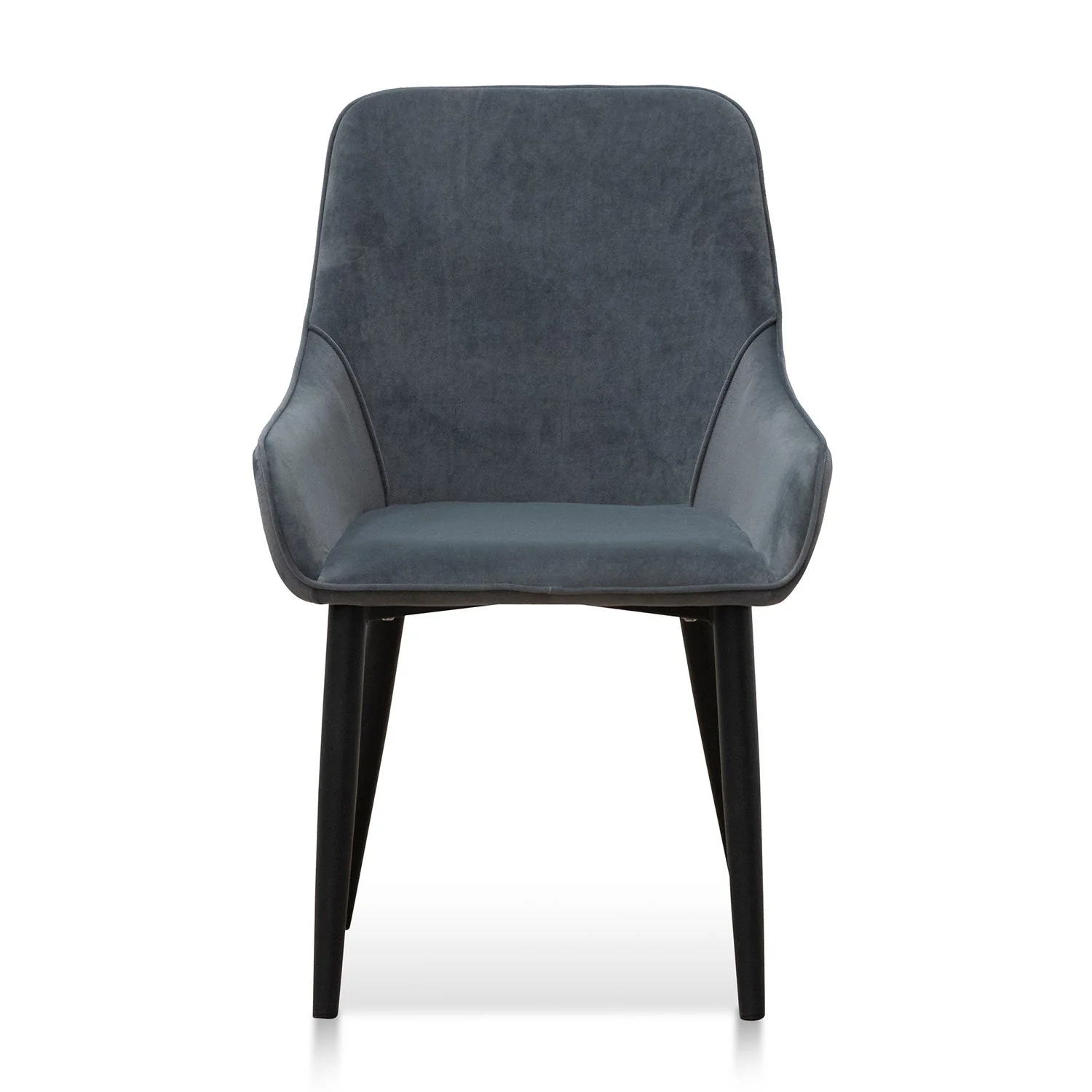 CDC6676-ST Fabric Dining Chair - Grey Velvet in Black Legs (Set of 2) - Image 3