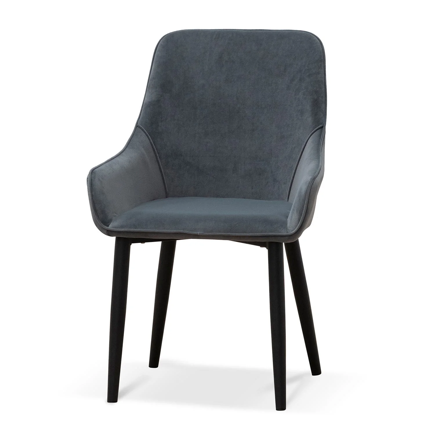 CDC6676-ST Fabric Dining Chair - Grey Velvet in Black Legs (Set of 2) - Image 4