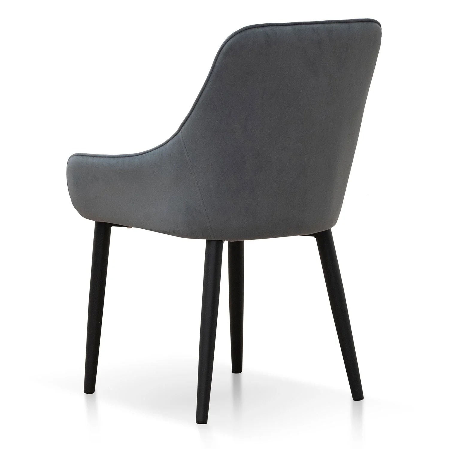CDC6676-ST Fabric Dining Chair - Grey Velvet in Black Legs (Set of 2) - Image 6