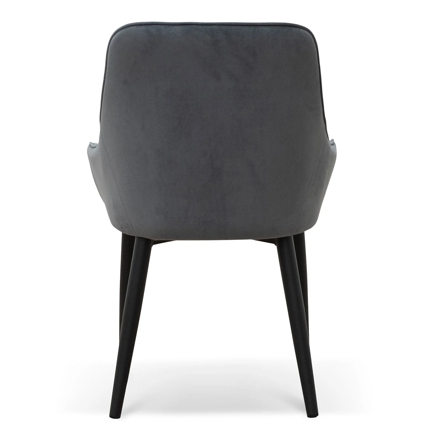 CDC6676-ST Fabric Dining Chair - Grey Velvet in Black Legs (Set of 2) - Image 7