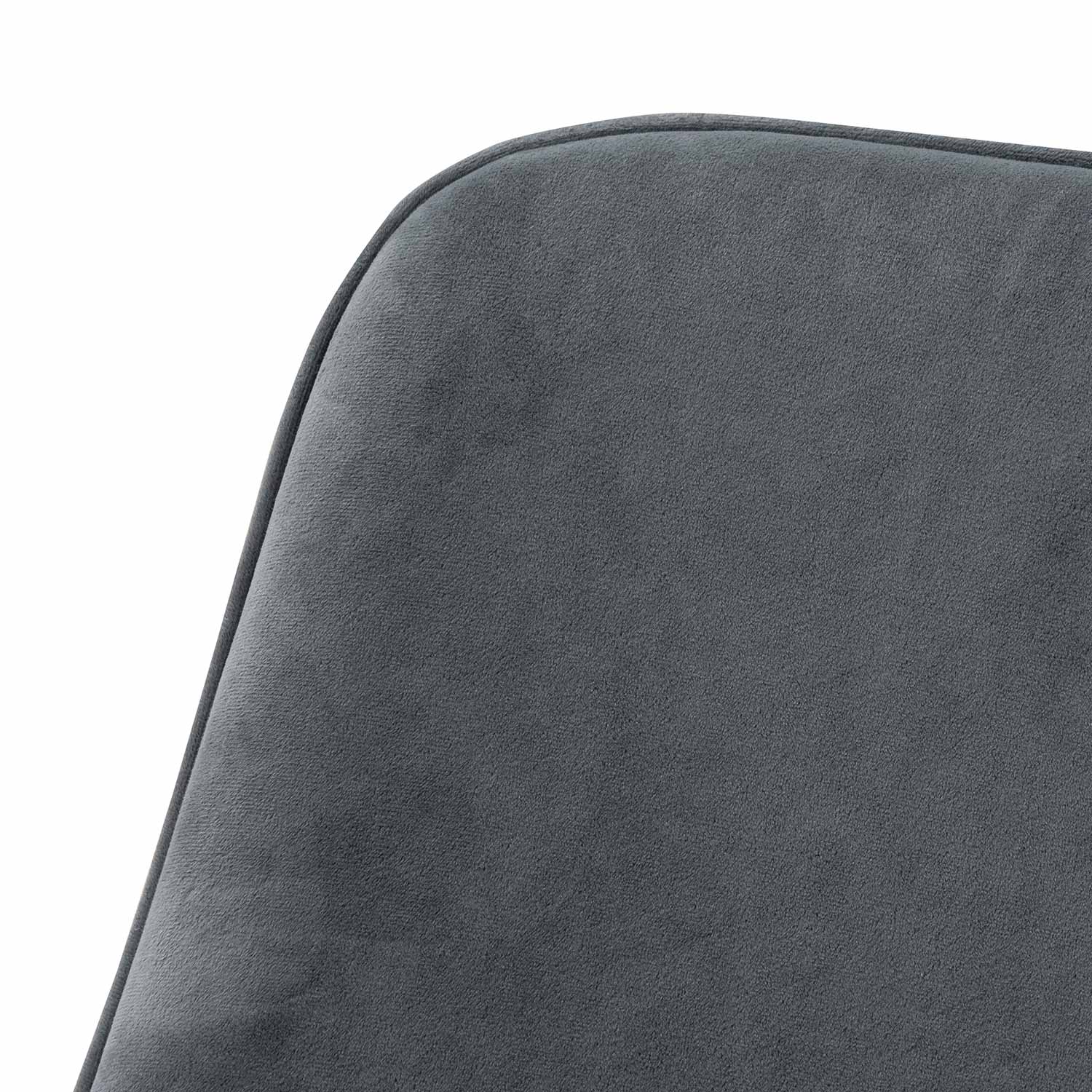 CDC6676-ST Fabric Dining Chair - Grey Velvet in Black Legs (Set of 2) - Image 8